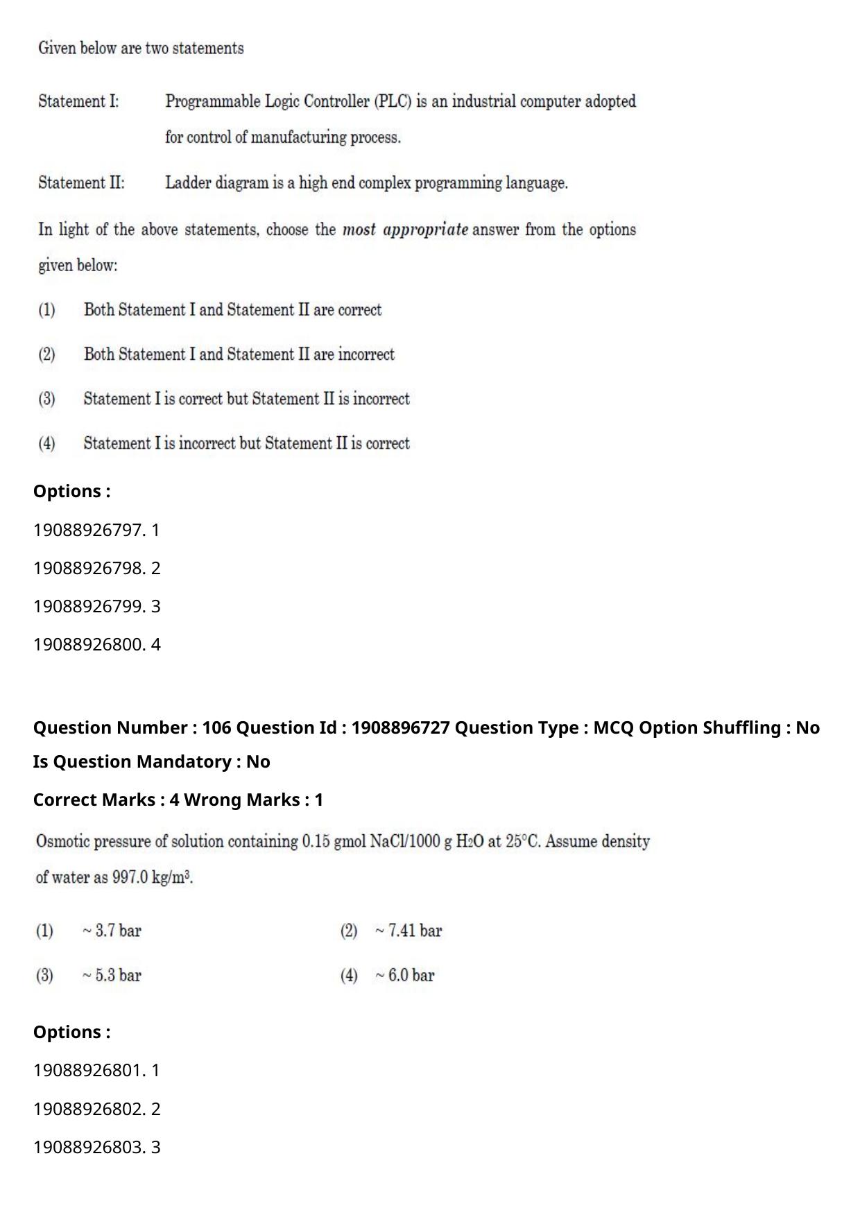 ICAR AIEEA PG 2021 DAIRY TECHNOLOGY Question Paper - Page 66