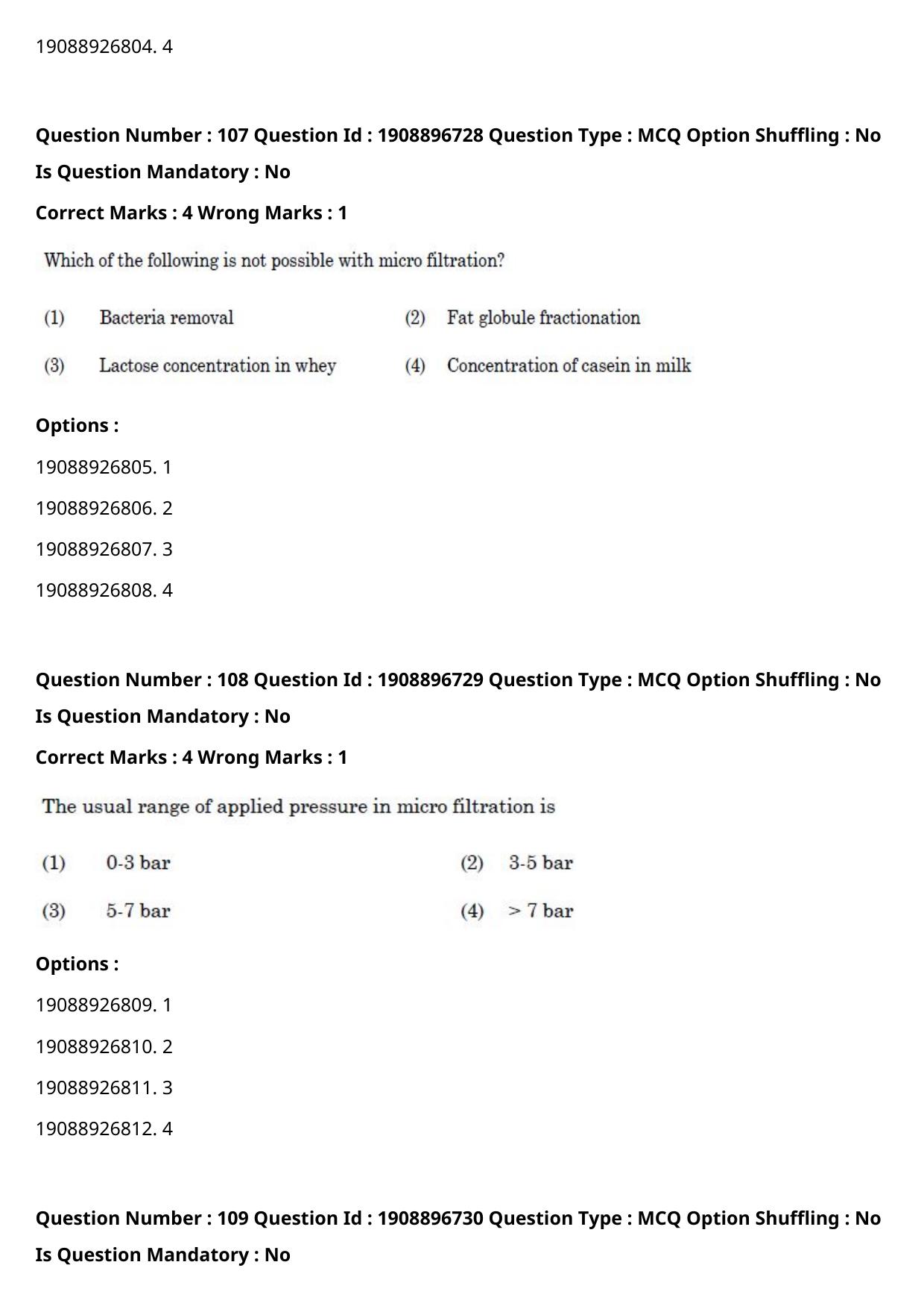 ICAR AIEEA PG 2021 DAIRY TECHNOLOGY Question Paper - Page 67