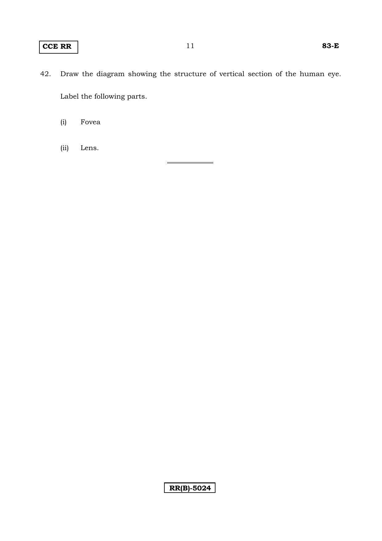 Karnataka SSLC Science (ENGLISH Medium) - 83E-B Version_e2 March/April 2019 Question Paper - Page 11