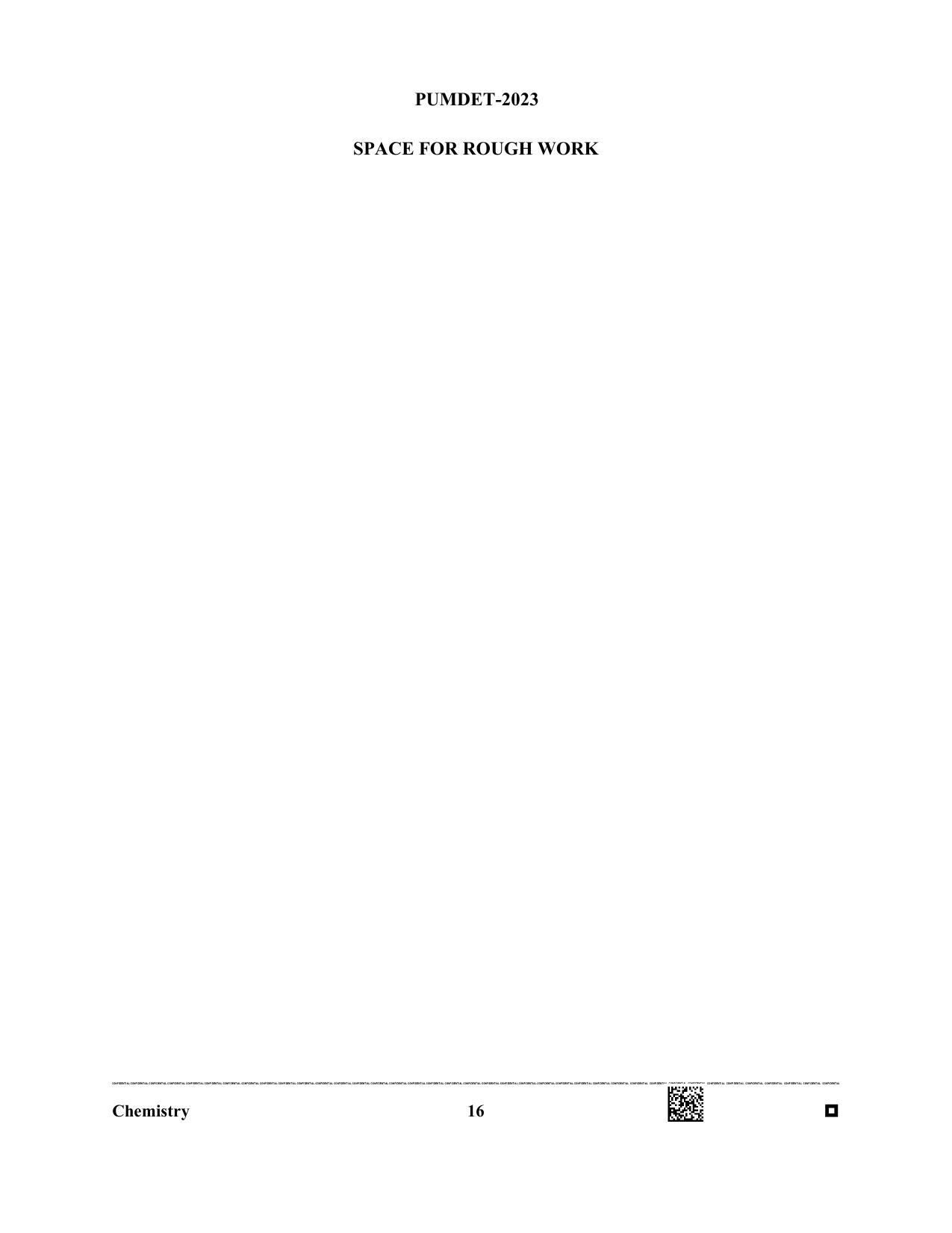 PUBDET 2023 Chemistry Question Paper - Page 16