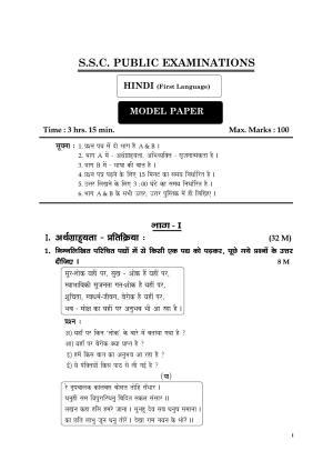1ST LANGUAGE PAPER - (HINDI - MEDIUM) 2024 Model Paper