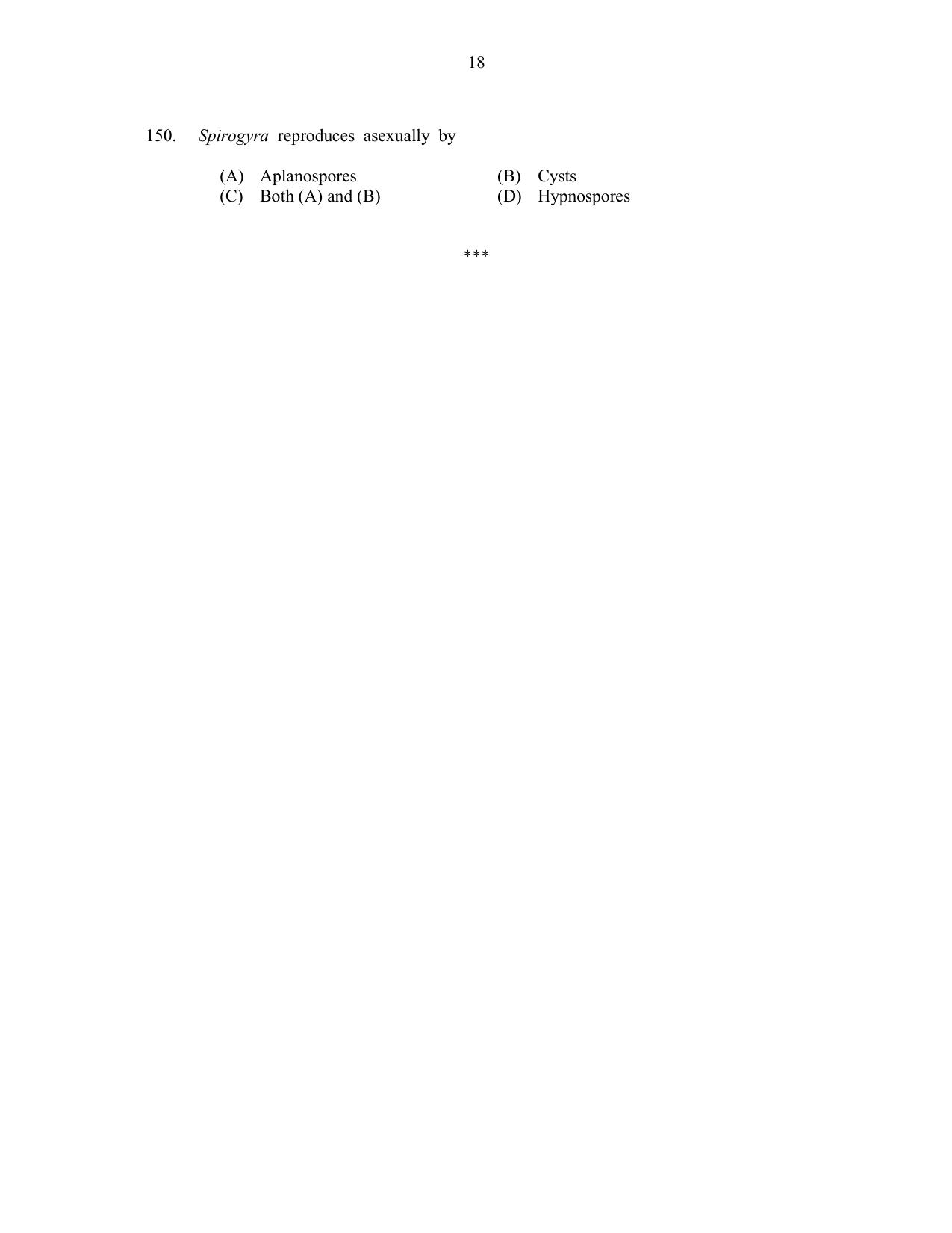 CUSAT CAT 2017 Biotechnology Question Paper - Page 18