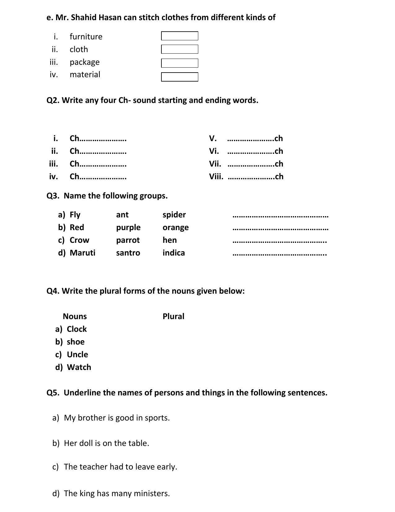 Worksheet for Class 2 English Assignment 49 Who am I - Page 2