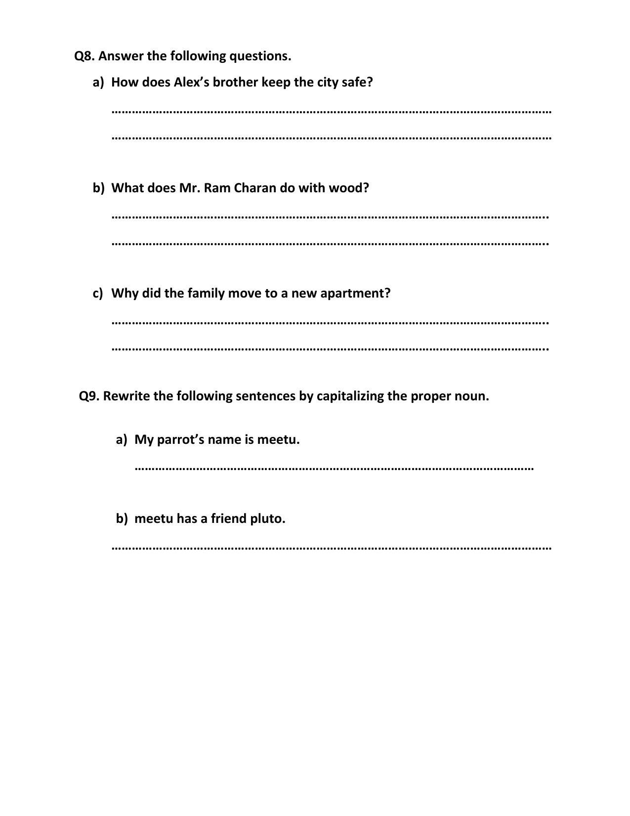 Worksheet for Class 2 English Assignment 49 Who am I - Page 3