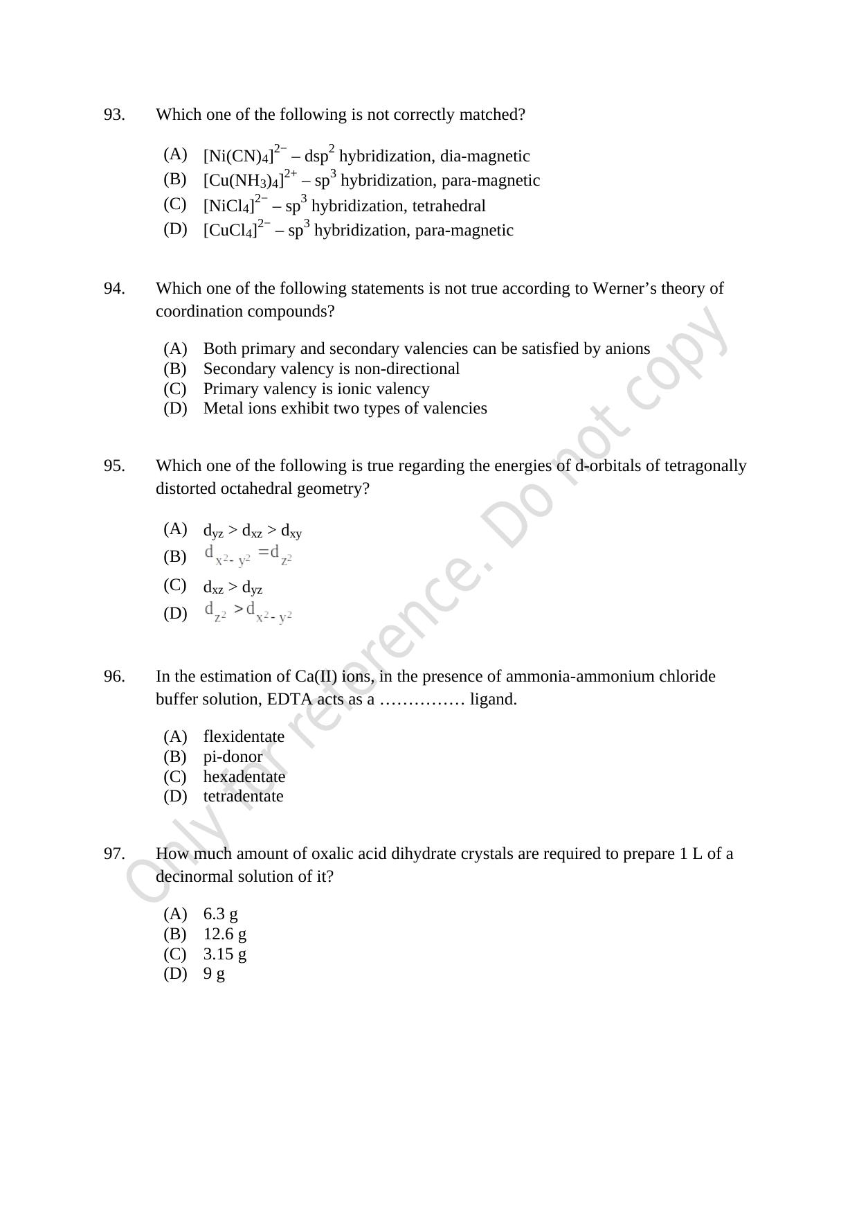 CUSAT CAT 2021 MSC Integrated Biology Shift III Question Paper - Page 20