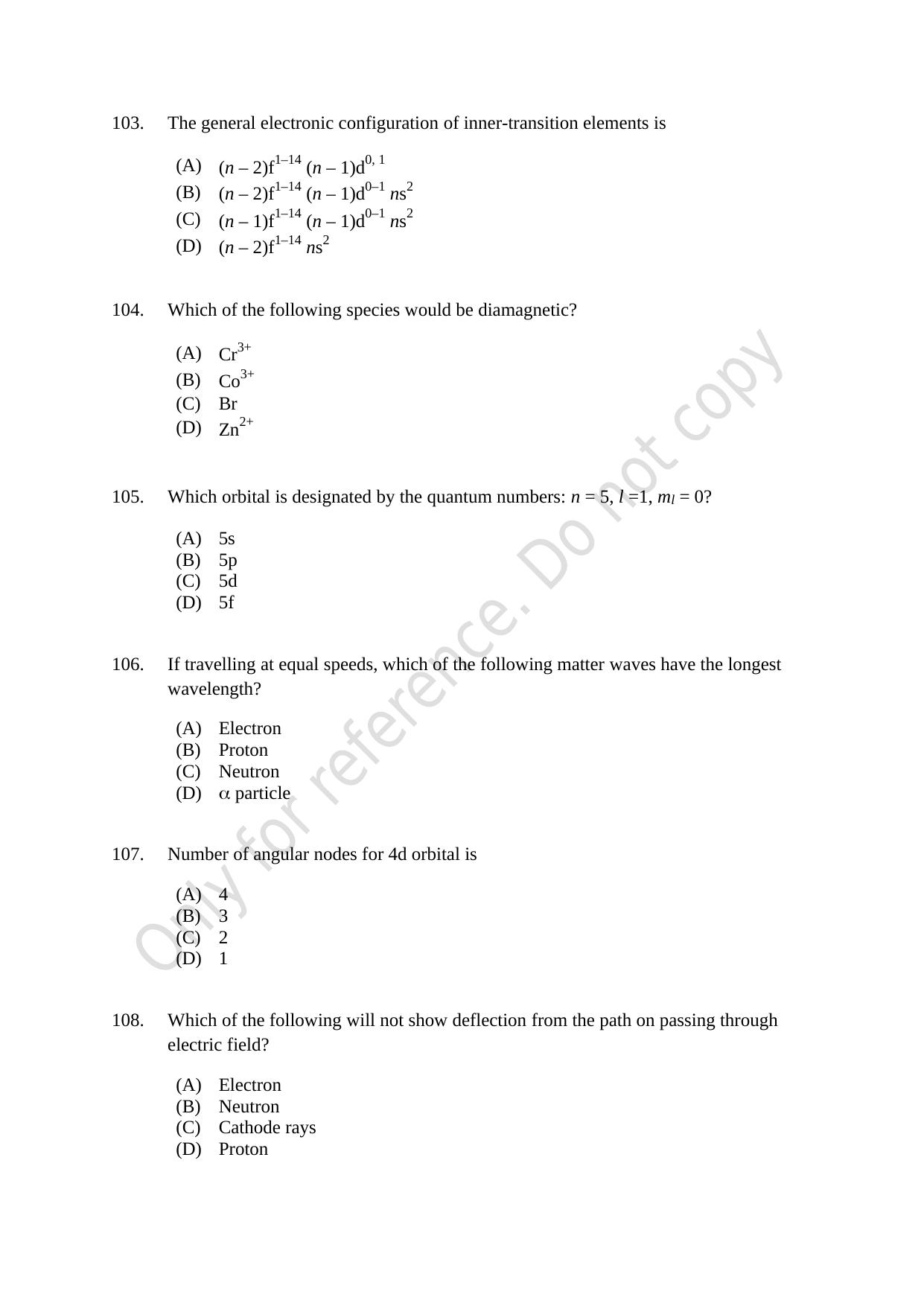 CUSAT CAT 2021 MSC Integrated Biology Shift III Question Paper - Page 22