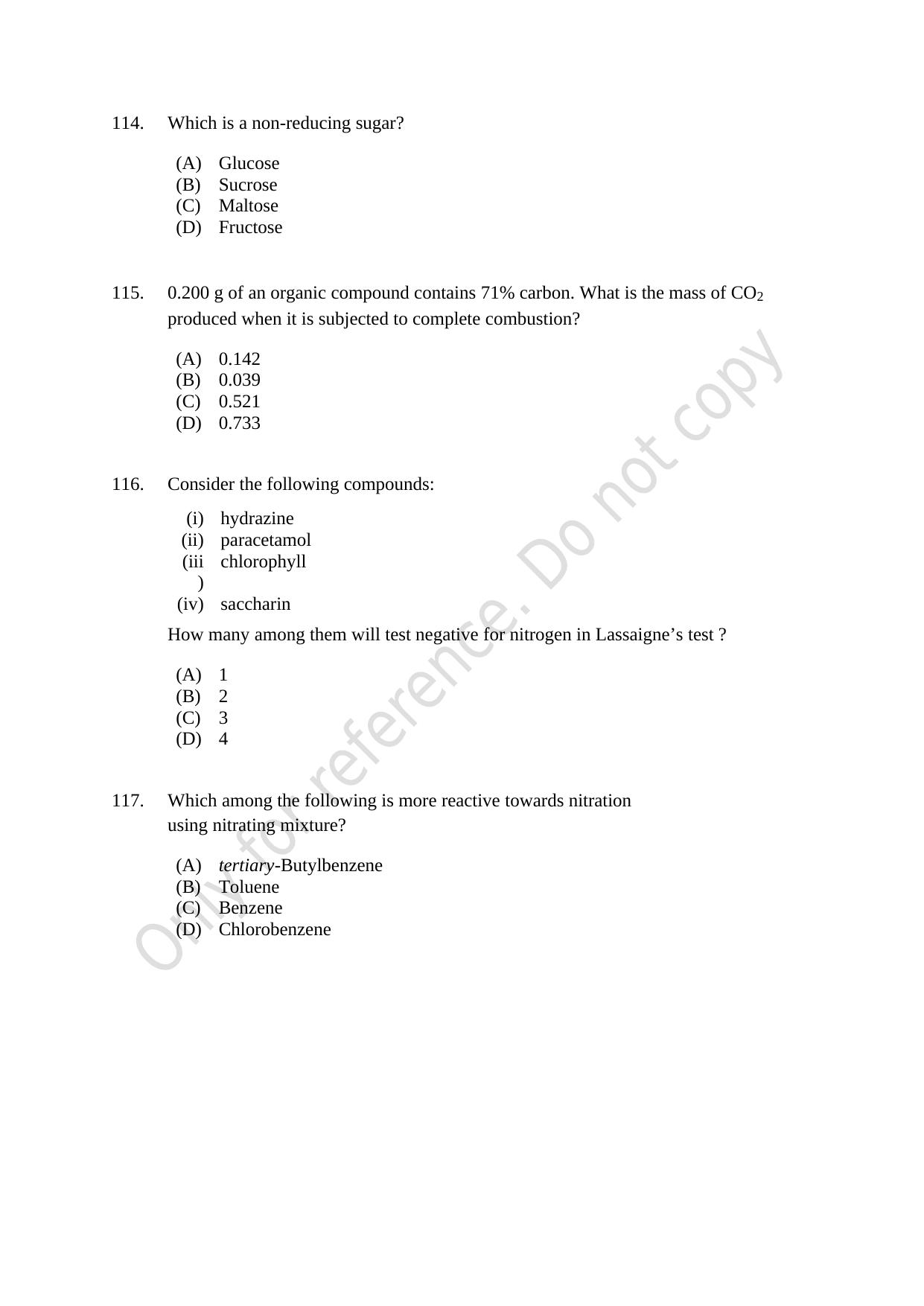 CUSAT CAT 2021 MSC Integrated Biology Shift III Question Paper - Page 24