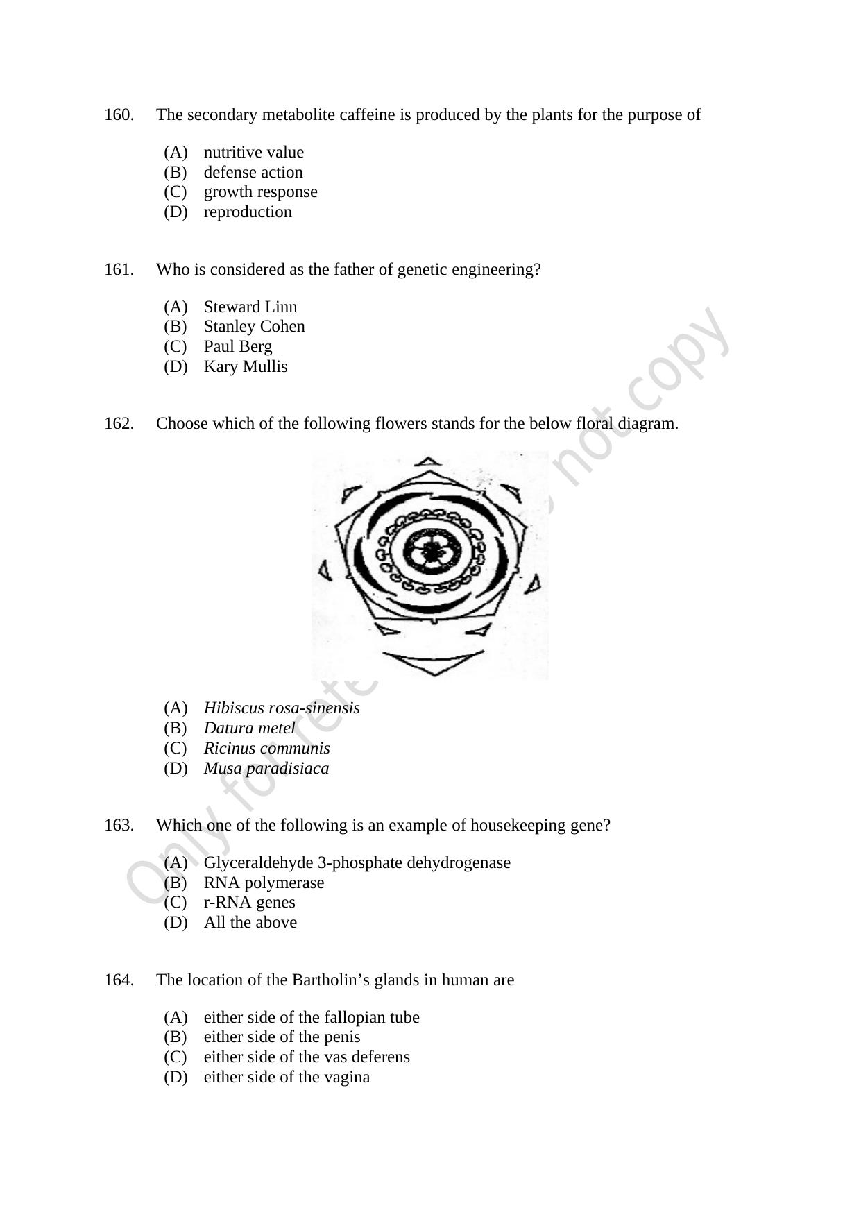 CUSAT CAT 2021 MSC Integrated Biology Shift III Question Paper - Page 33