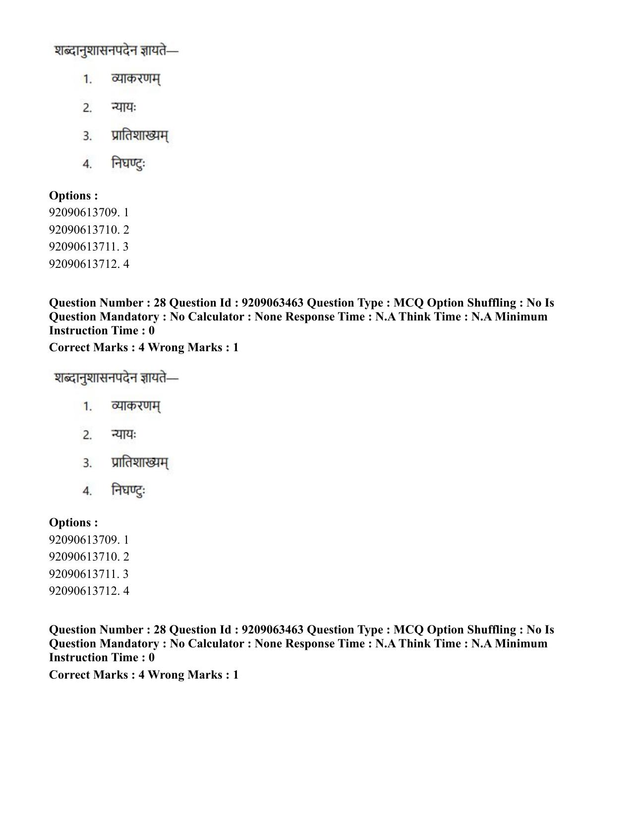 CUET PG 2023: ACQP26 – Vyakarana & Sabdabodha Systems (Eng.)-Shift 3 (06-06-2023) Question Paper - Page 44