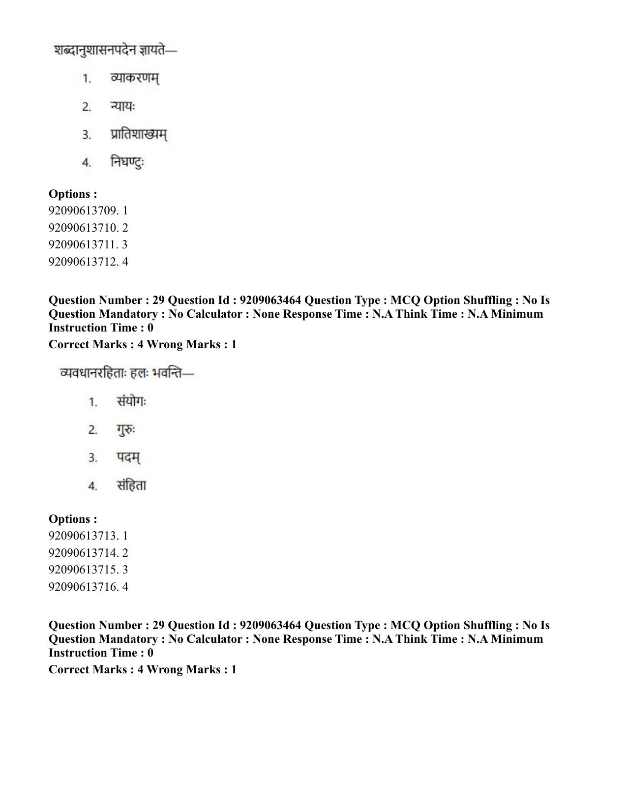CUET PG 2023: ACQP26 – Vyakarana & Sabdabodha Systems (Eng.)-Shift 3 (06-06-2023) Question Paper - Page 45