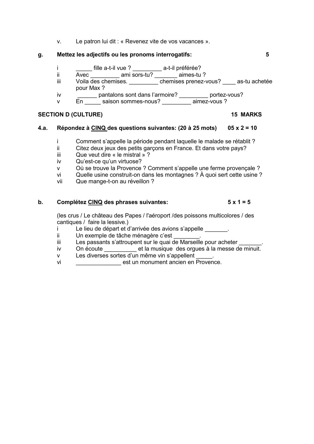 CBSE Class 12 French Skill Education-Sample Paper 2019-20 - Page 5