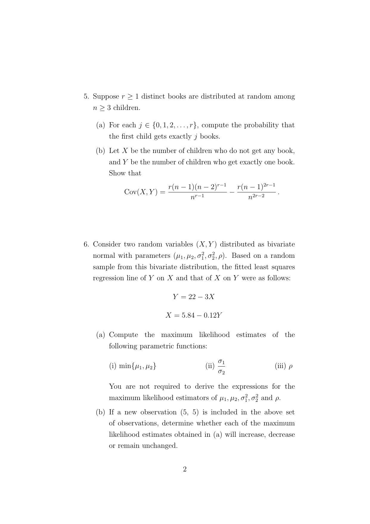 ISI Admission Test M.Stat.PSB 2022 Sample Paper - Page 2