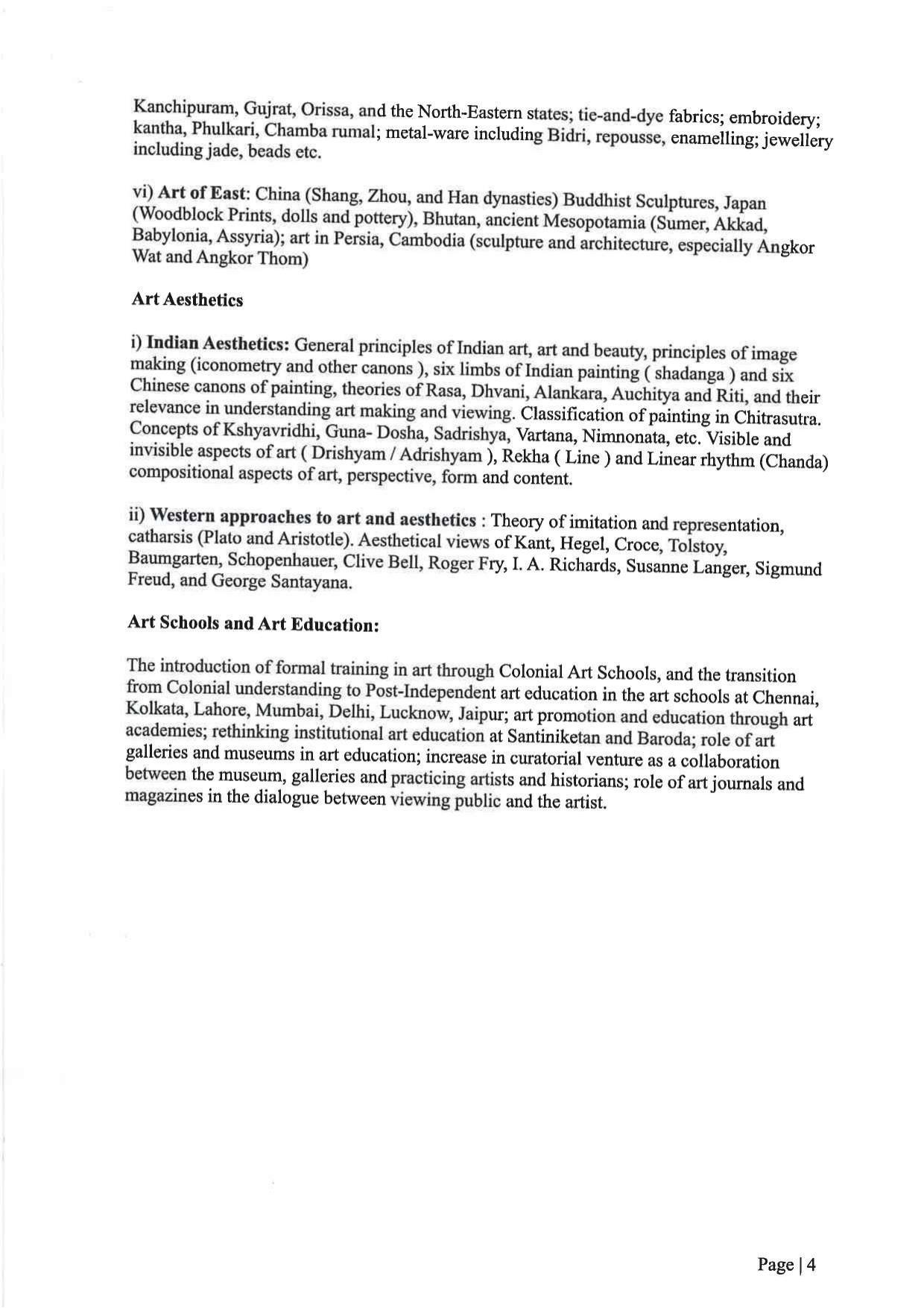 JMI Entrance Exam FACULTY OF FINE ARTS Syllabus - Page 4