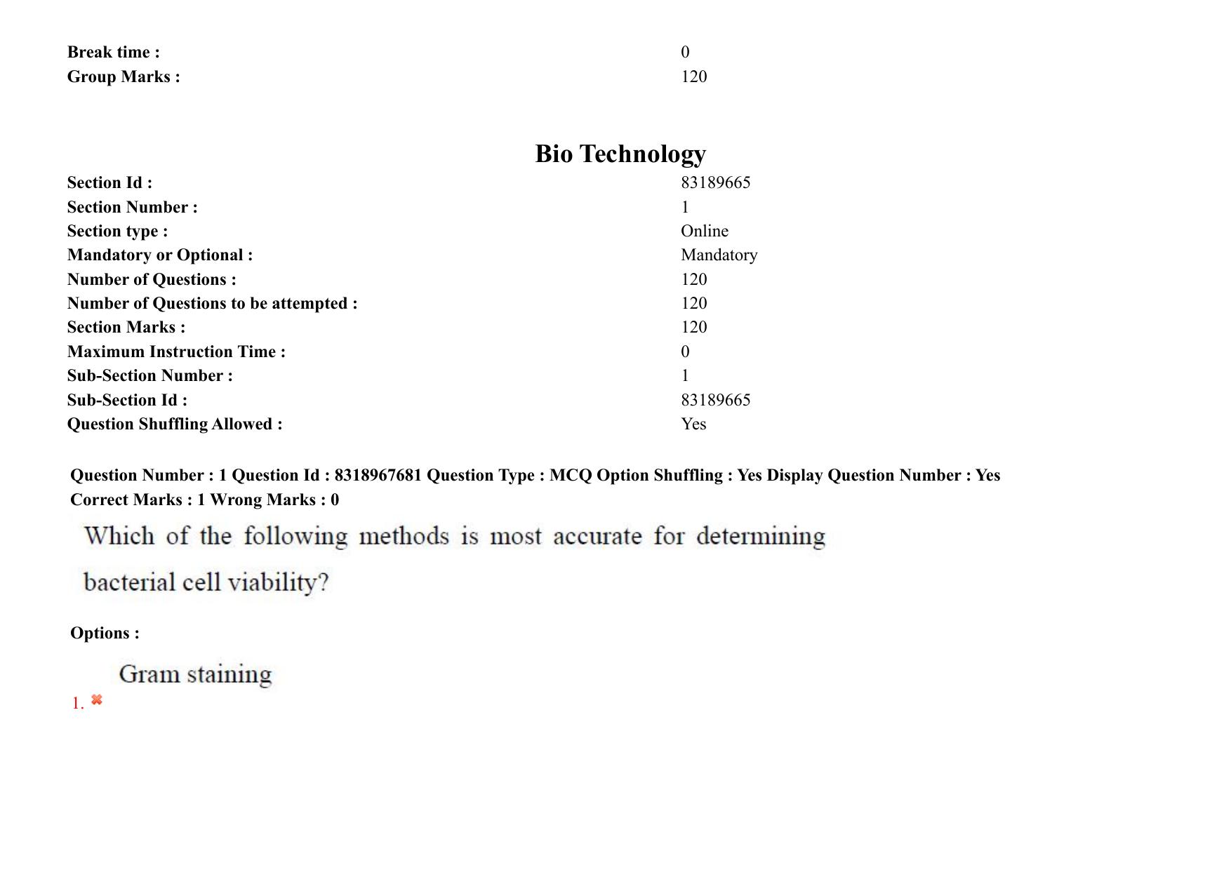 AP PGCET 2025 Biotechnology Paper with Answer Key - Page 2
