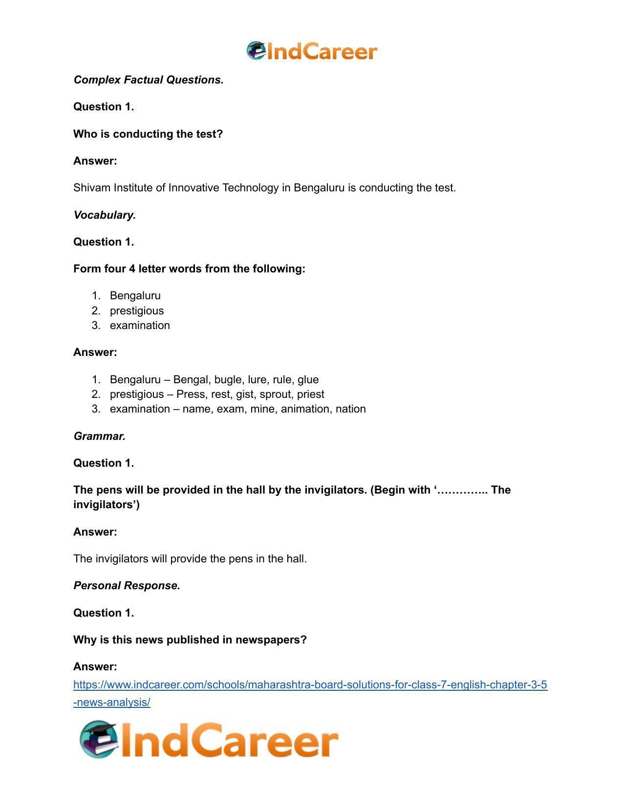 Maharashtra Board Solutions for Class 7- English: Chapter 3.5- News Analysis - Page 9
