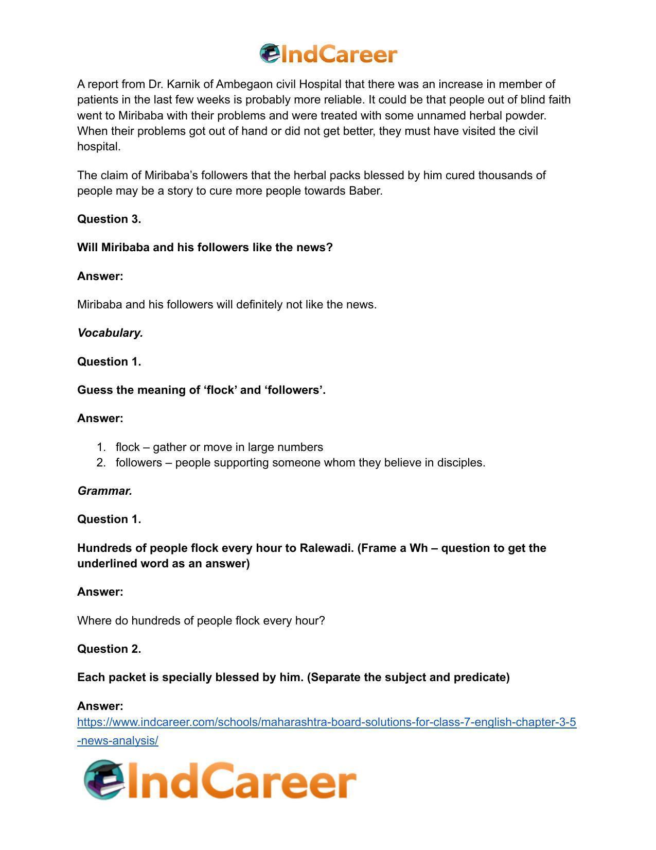 Maharashtra Board Solutions for Class 7- English: Chapter 3.5- News Analysis - Page 15