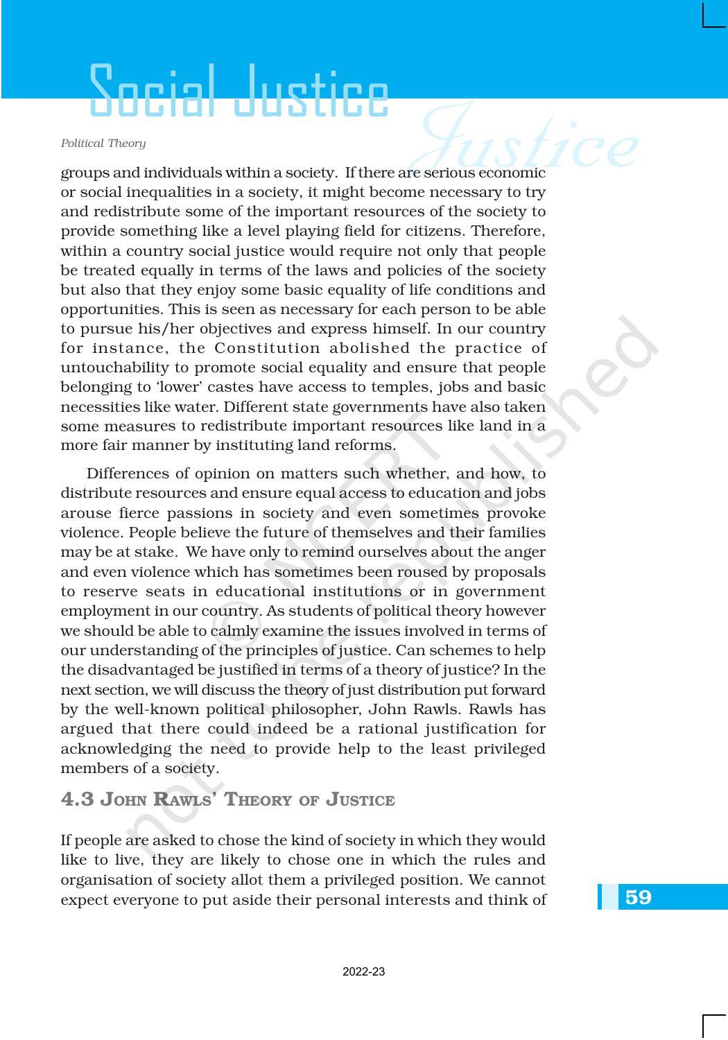 NCERT Book for Class 11 Political Science (Political Theory) Chapter 4 Social Justice - Page 7