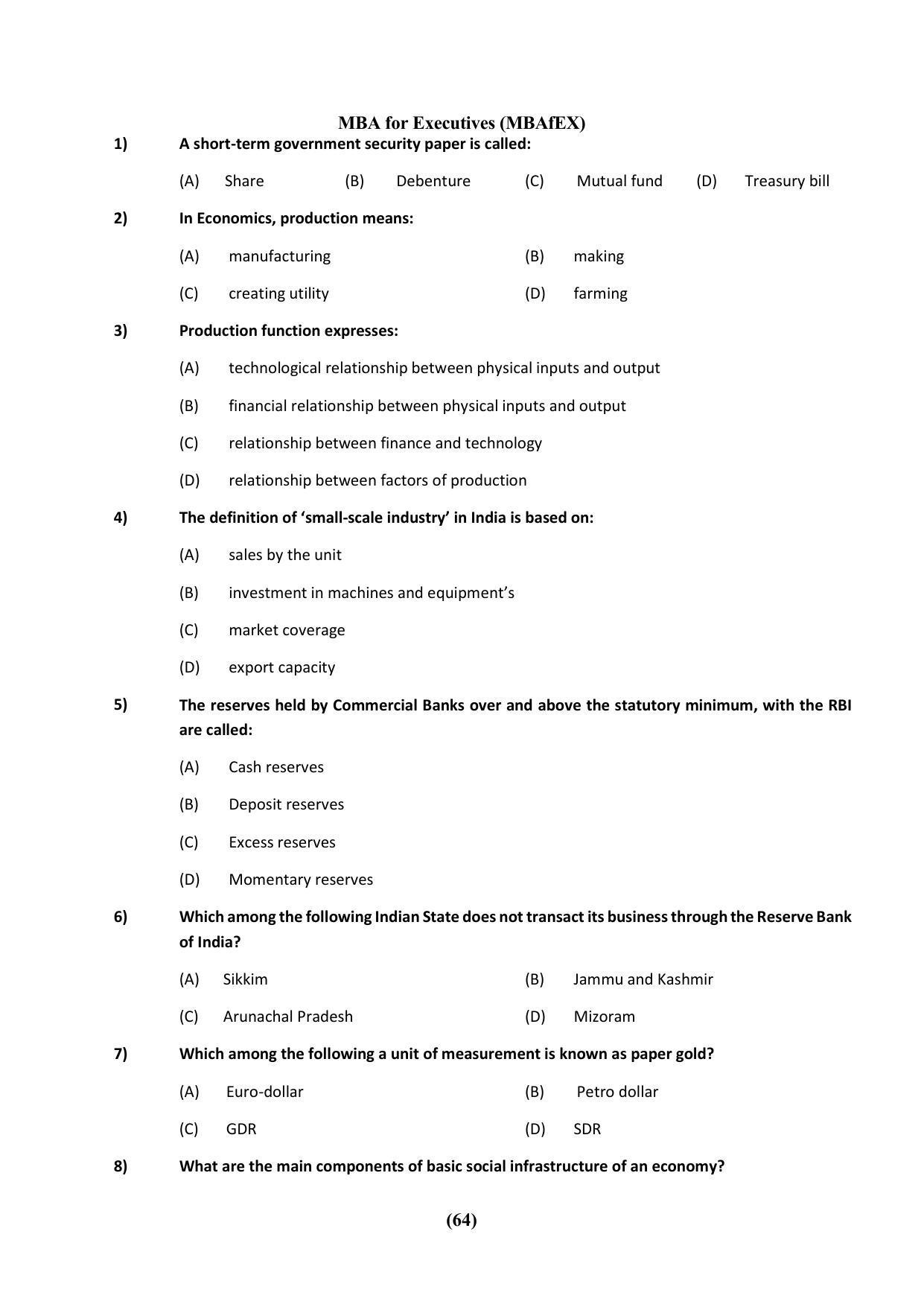 PU CET 2023 Question Paper - Page 64