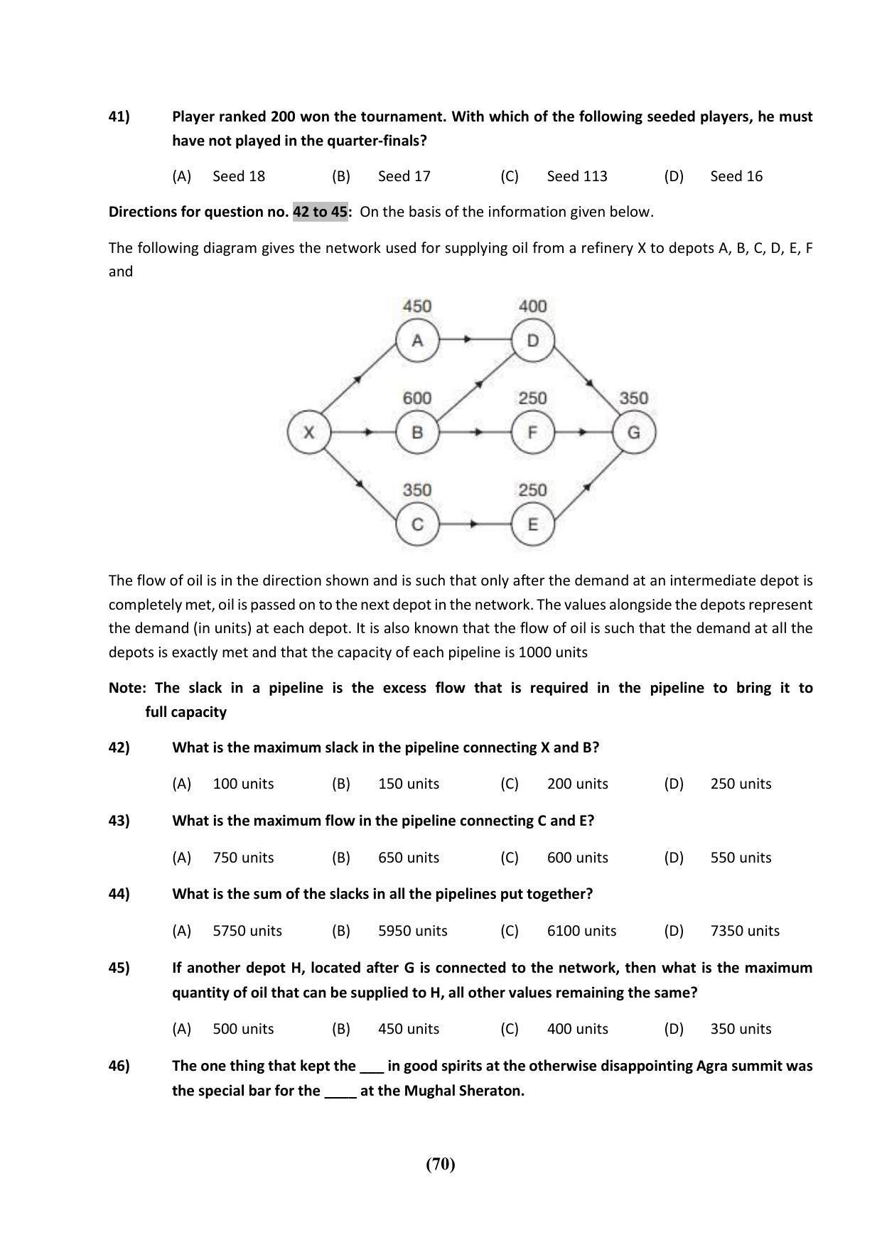 PU CET 2023 Question Paper - Page 70