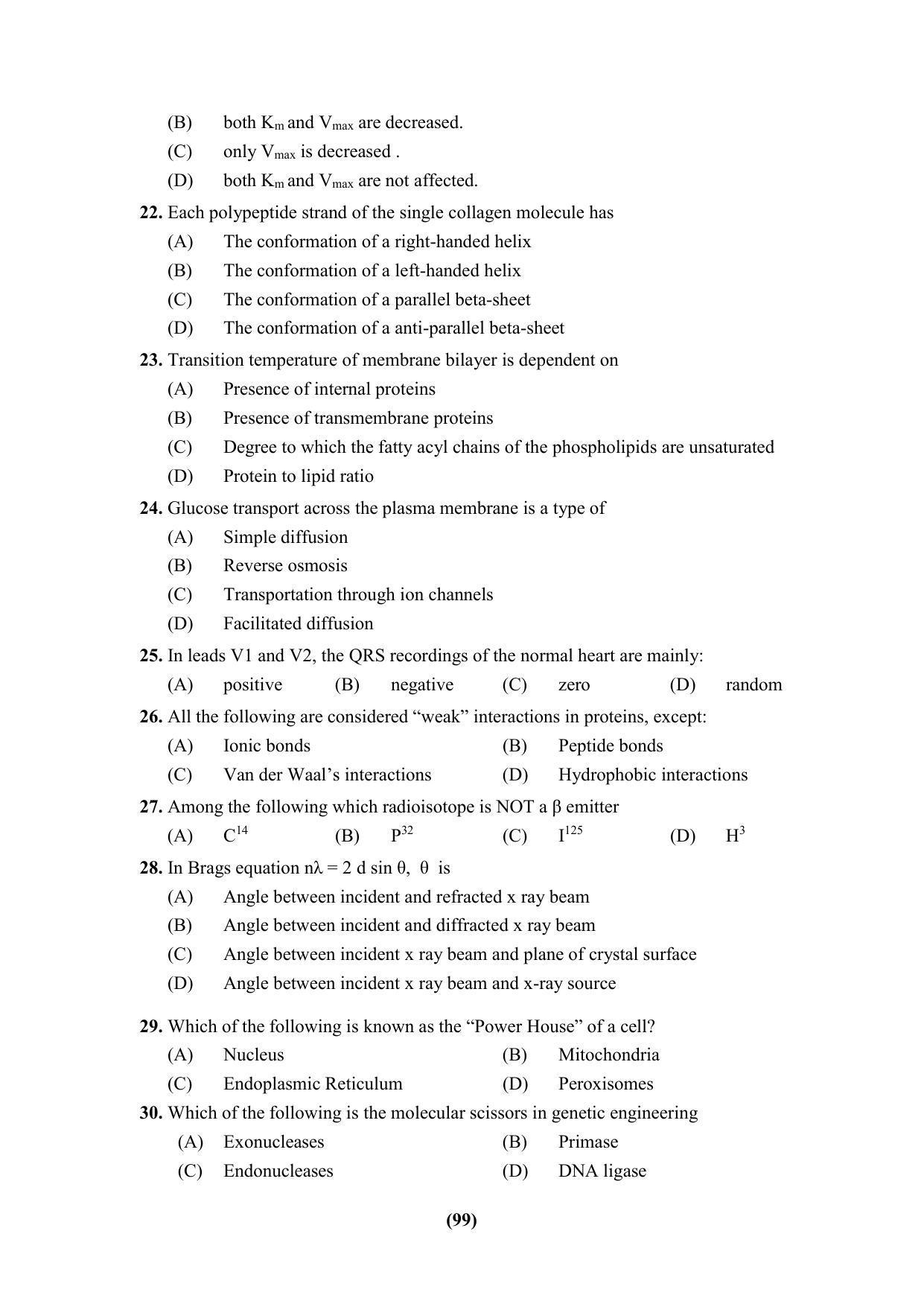 PU CET 2023 Question Paper - Page 99