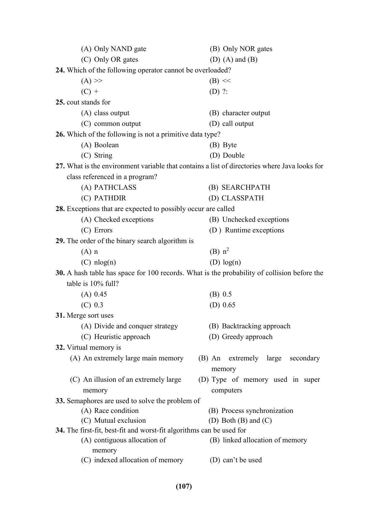 PU CET 2023 Question Paper - Page 107
