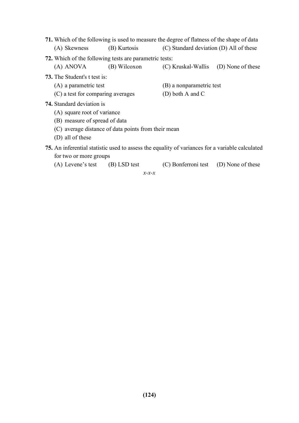 PU CET 2023 Question Paper - Page 124
