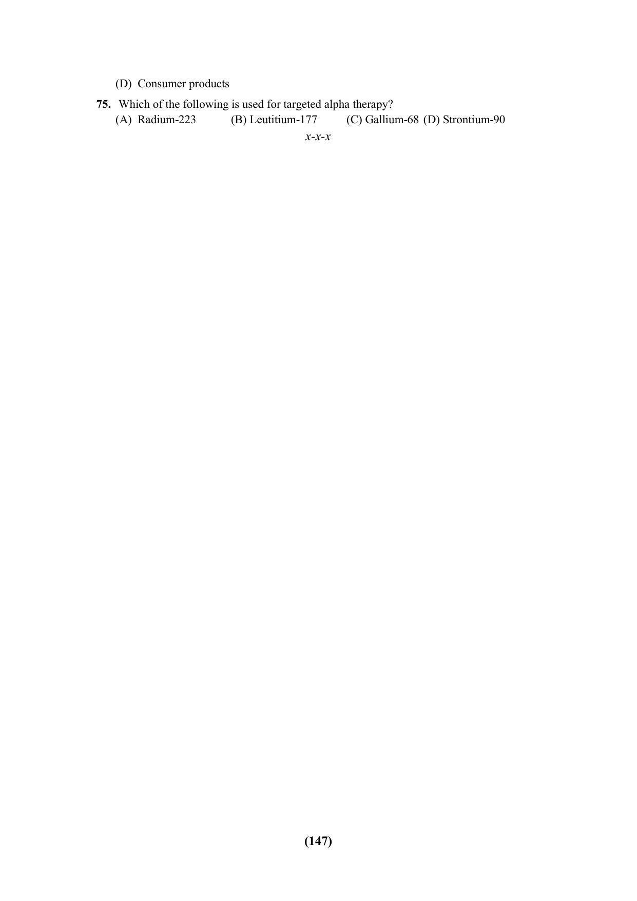 PU CET 2023 Question Paper - Page 147