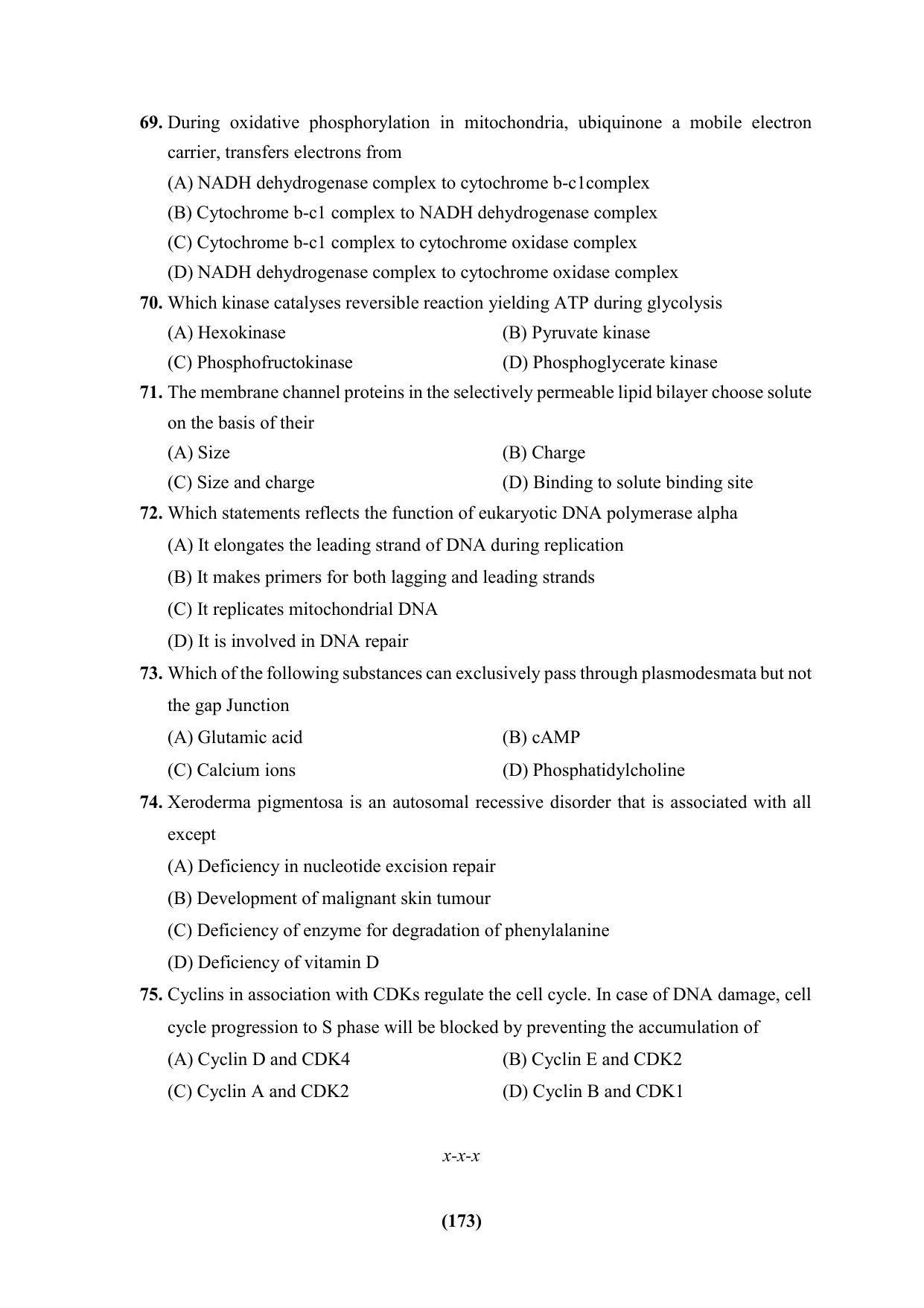 PU CET 2023 Question Paper - Page 173