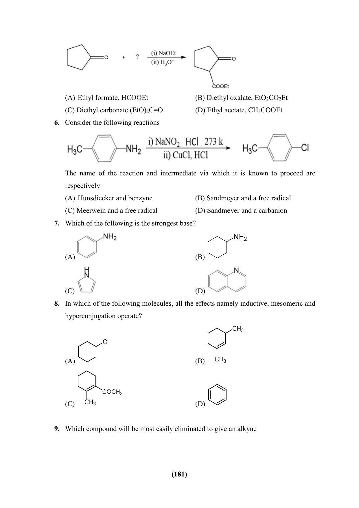 PU CET 2023 Question Paper - Page 181