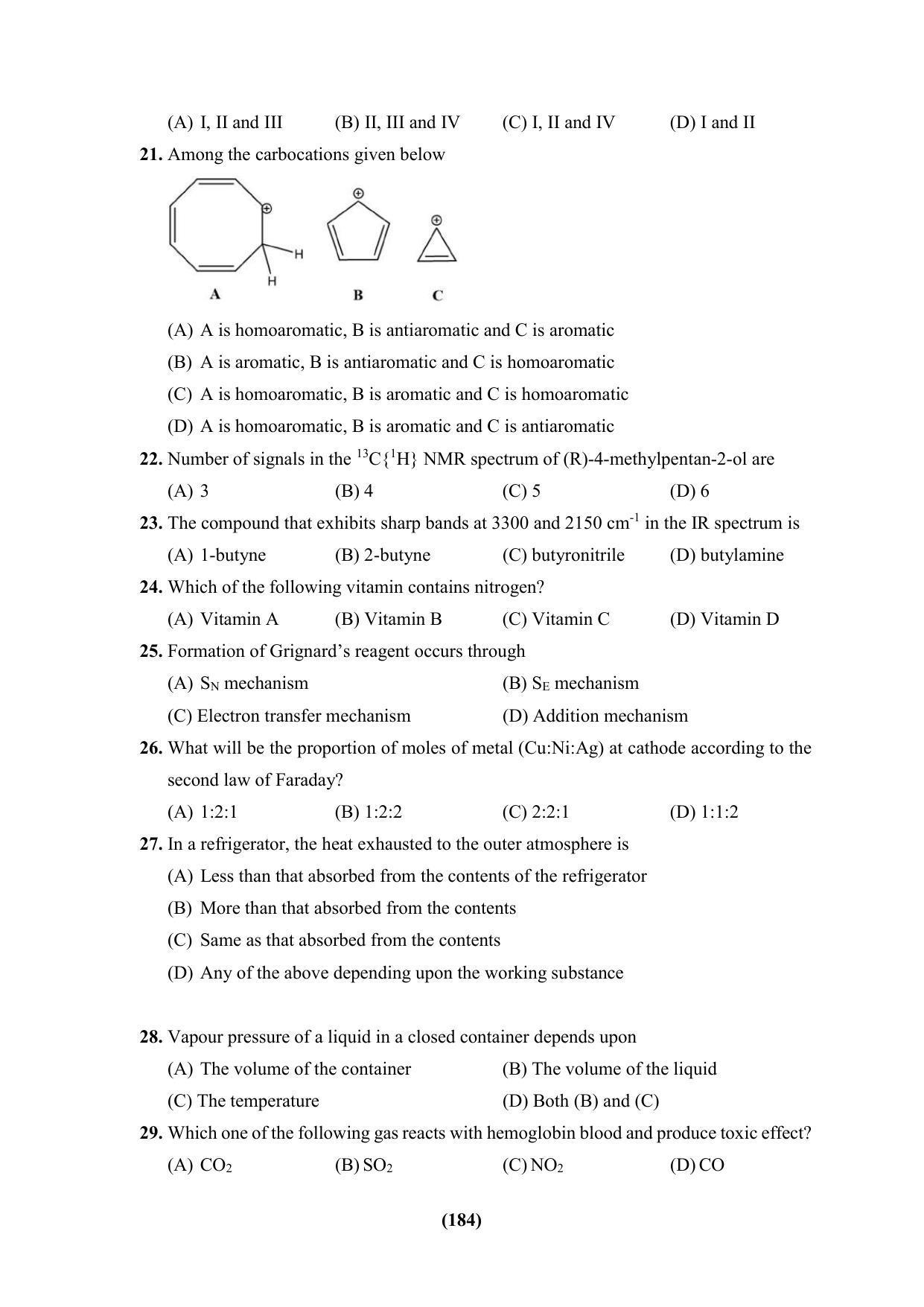 PU CET 2023 Question Paper - Page 184
