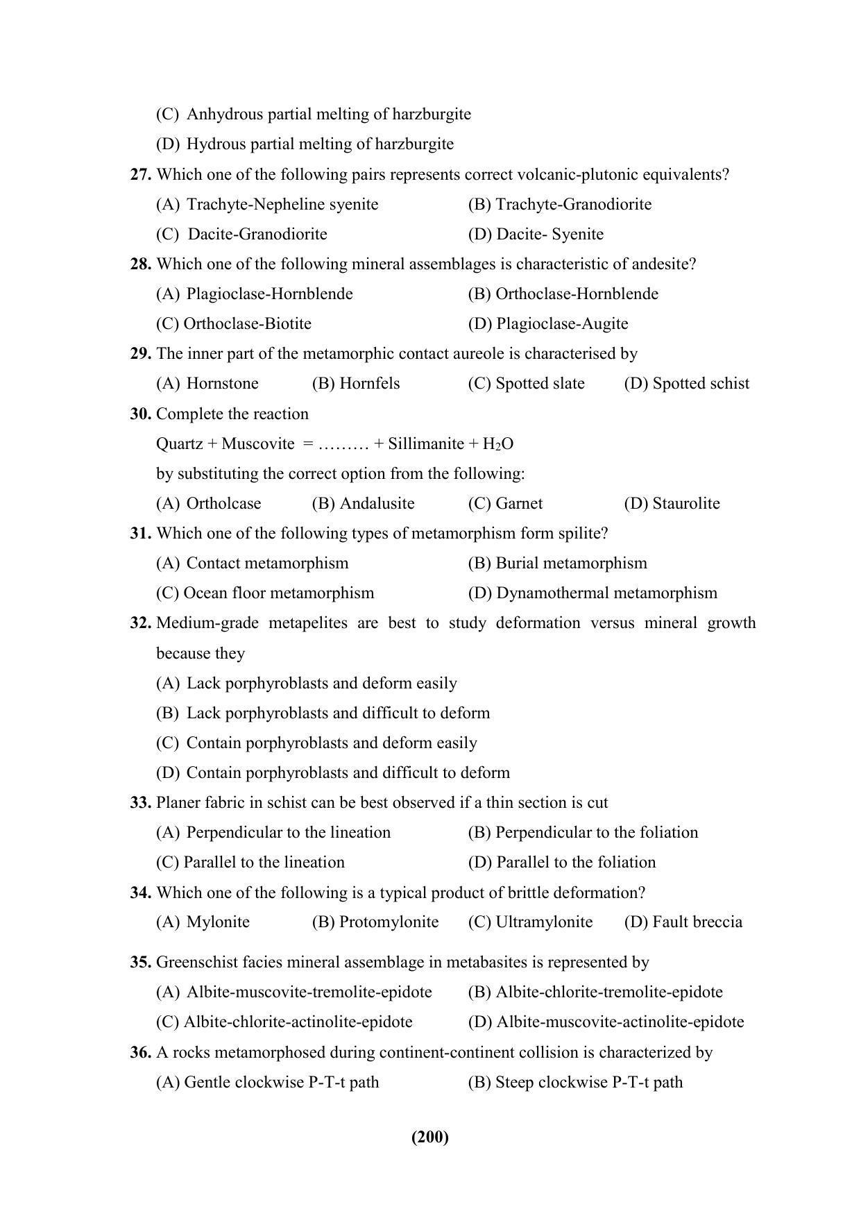 PU CET 2023 Question Paper - Page 200