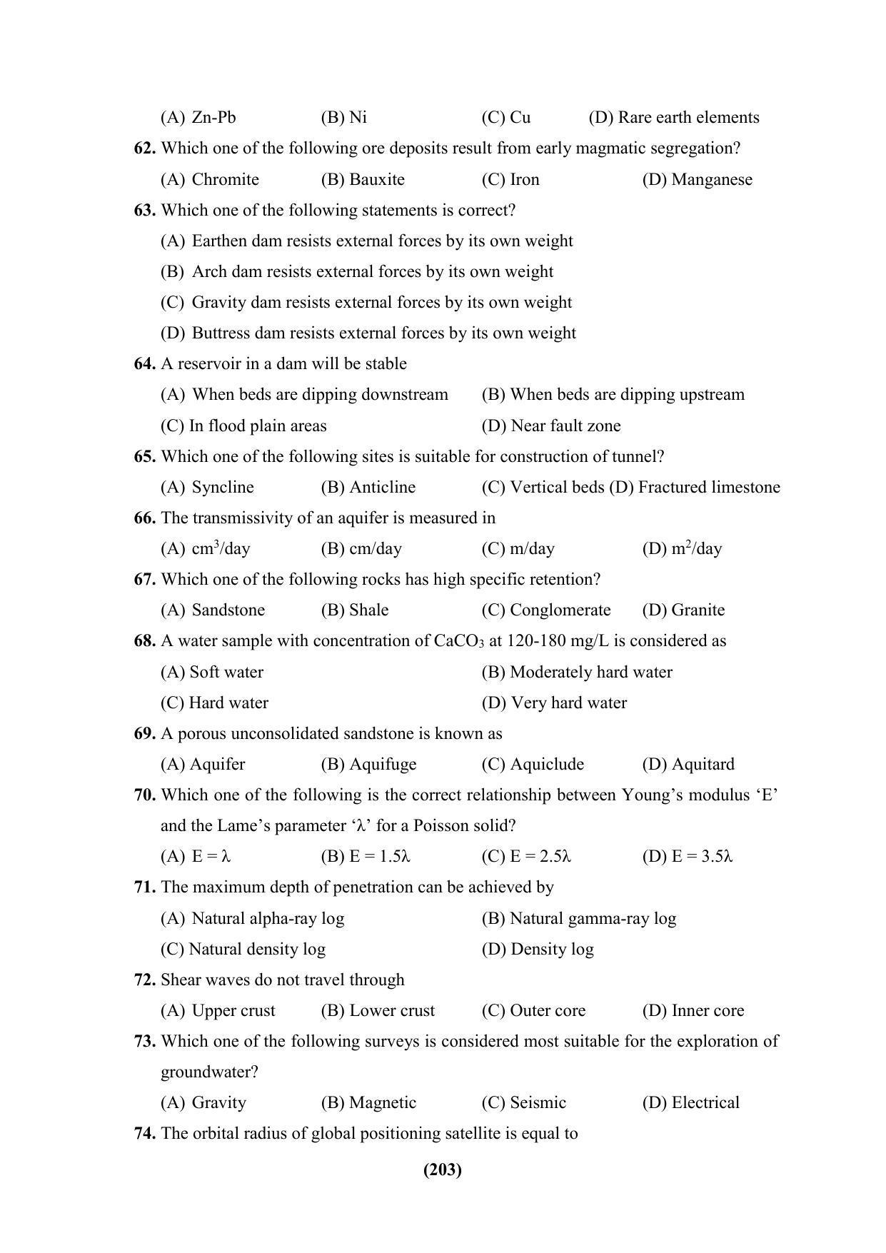 PU CET 2023 Question Paper - Page 203