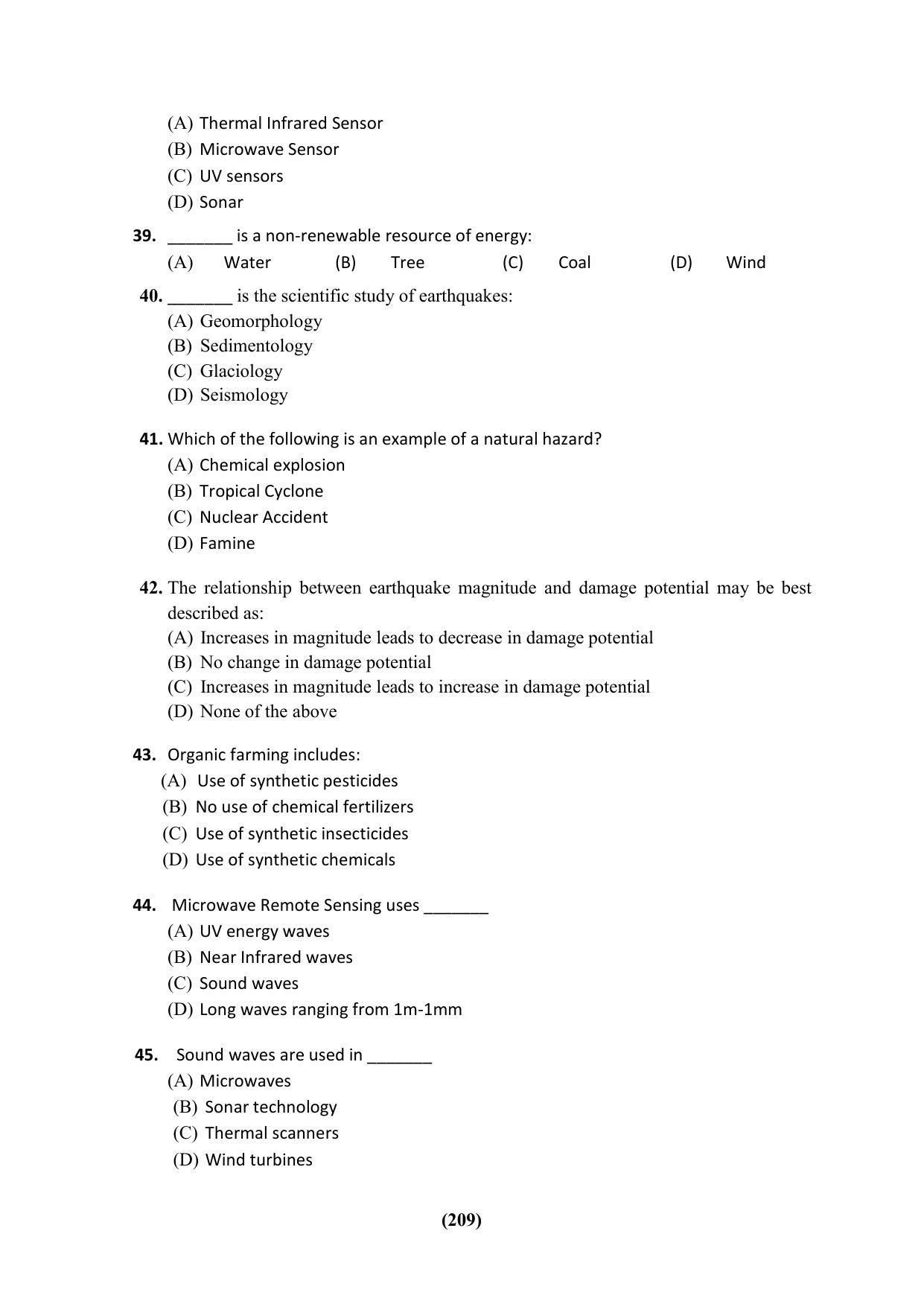 PU CET 2023 Question Paper - Page 209