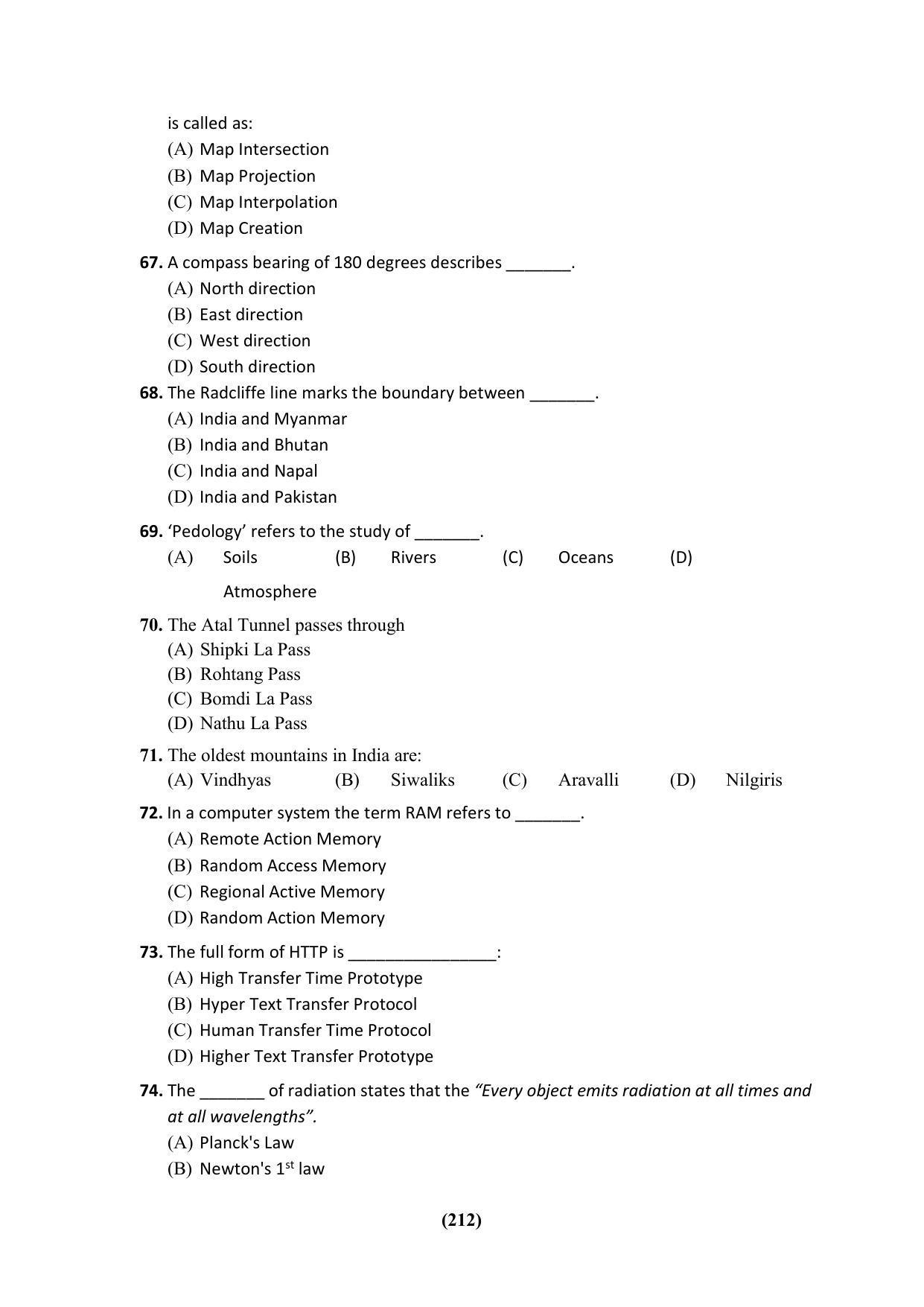 PU CET 2023 Question Paper - Page 212