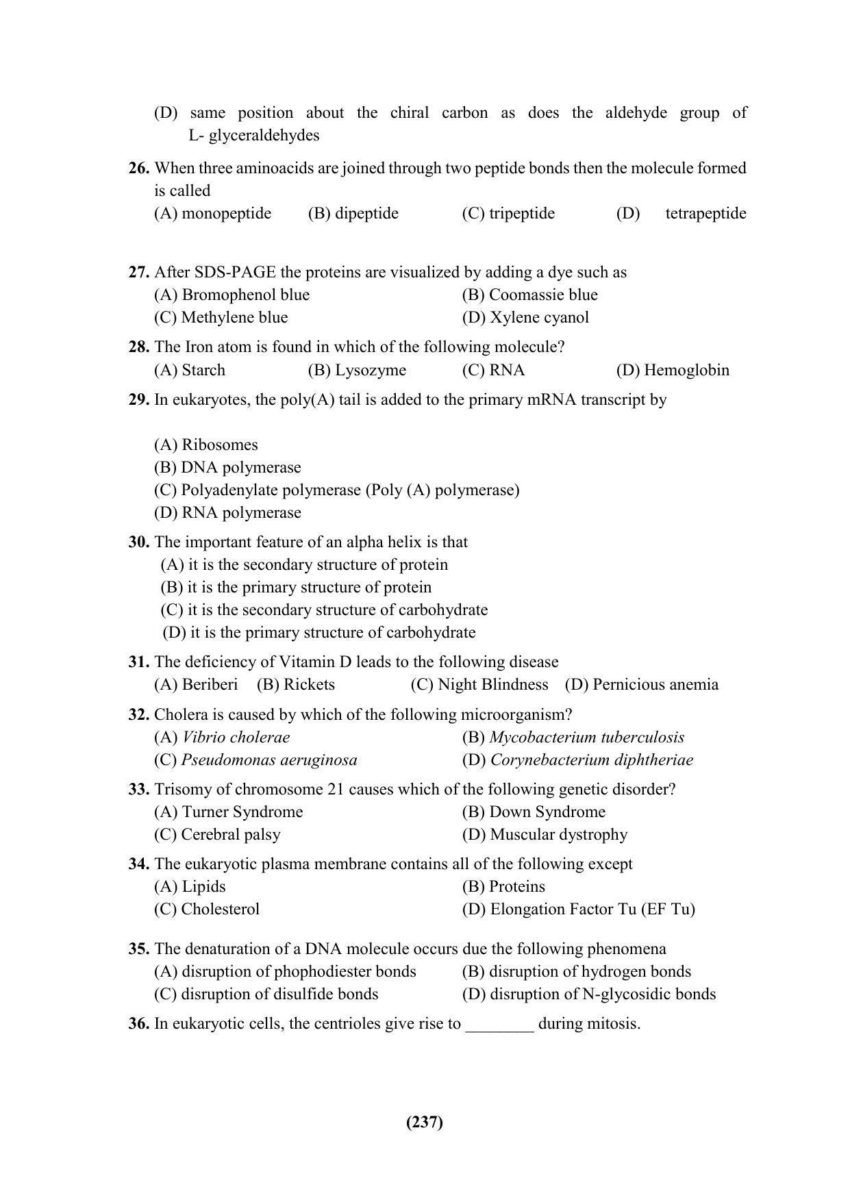 PU CET 2023 Question Paper - Page 237