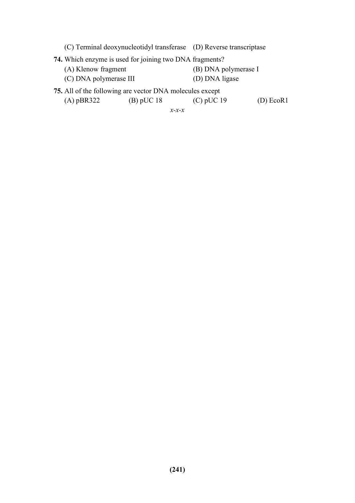 PU CET 2023 Question Paper - Page 241