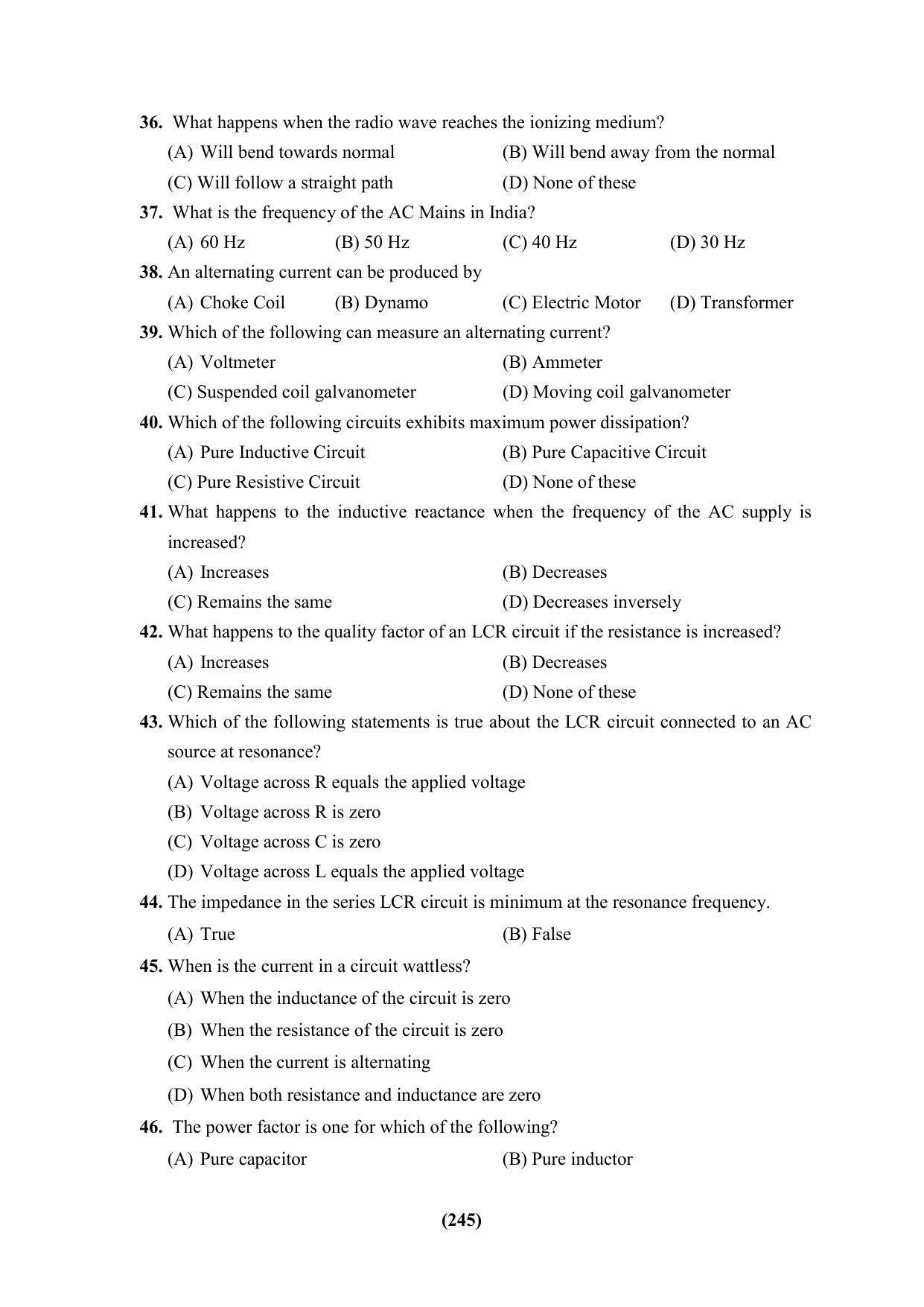 PU CET 2023 Question Paper - Page 245