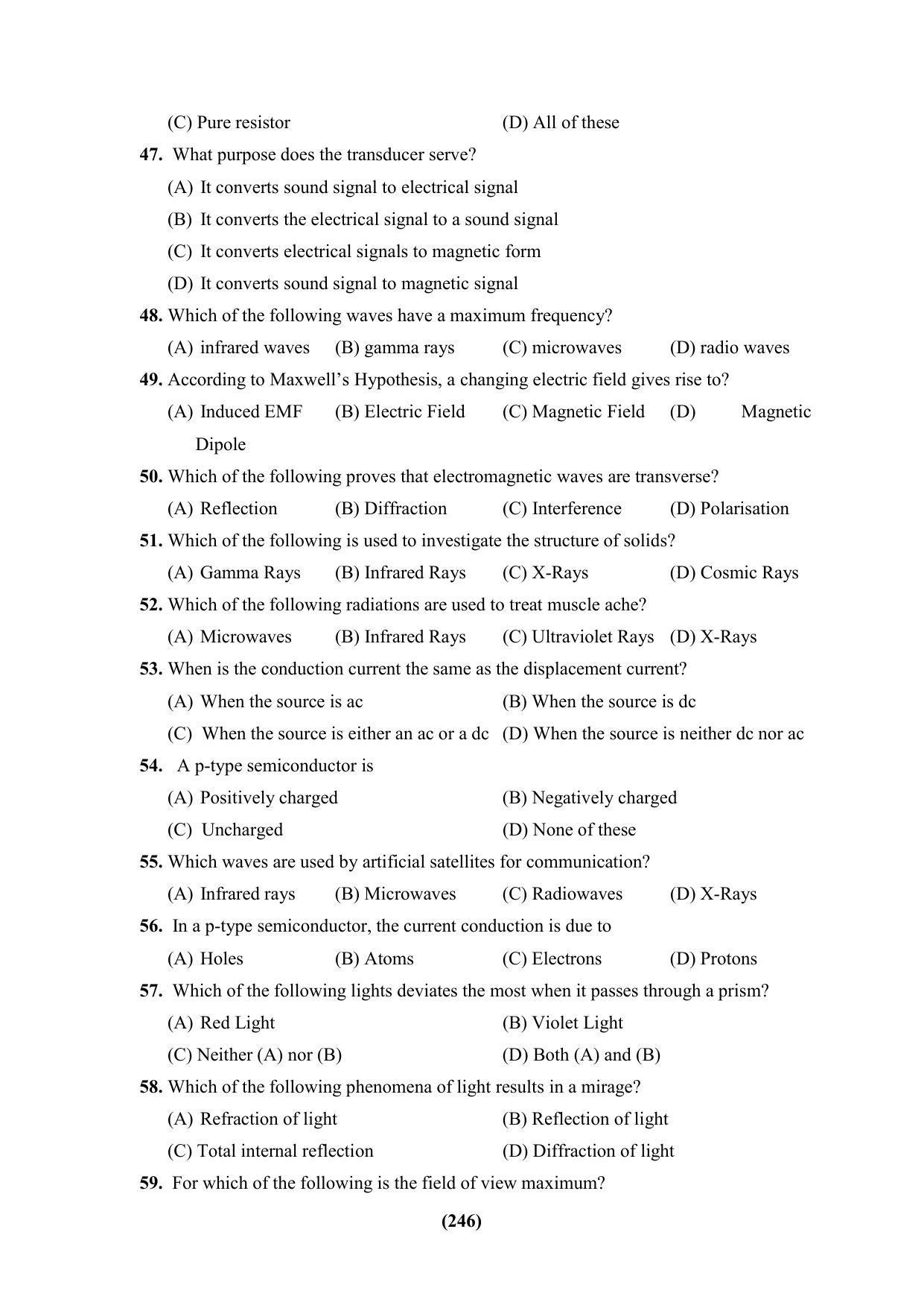 PU CET 2023 Question Paper - Page 246