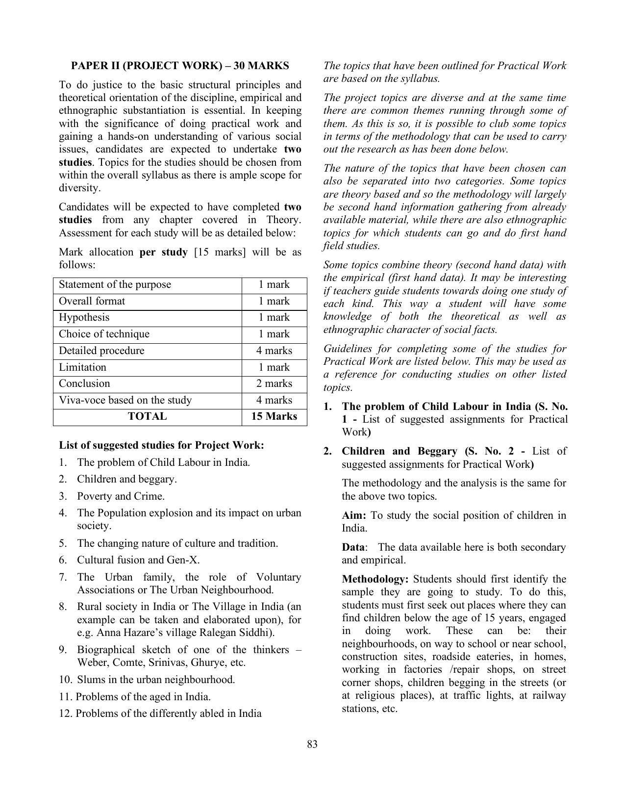 ISC Class XI & XII Sociology Syllabus - Page 3