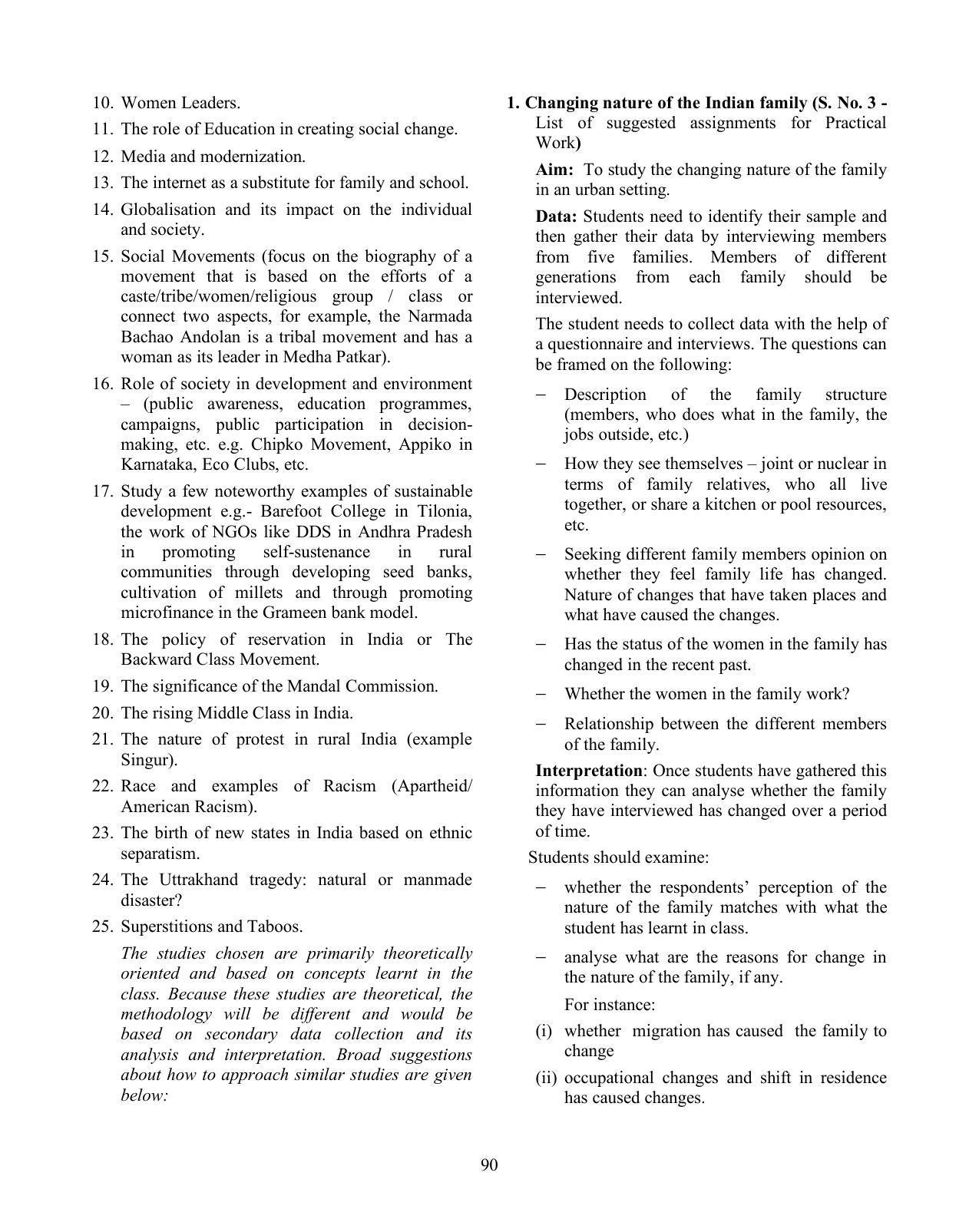 ISC Class XI & XII Sociology Syllabus - Page 10