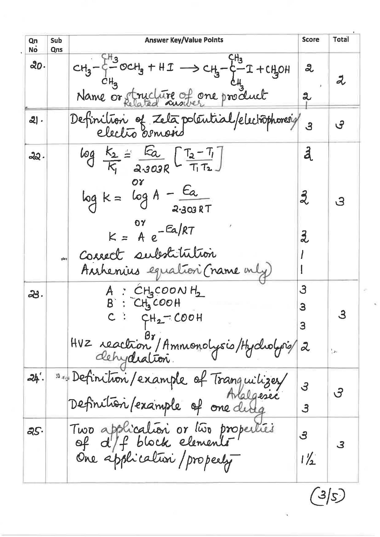 Kerala Plus Two 2019 Chemistry Answer Key - Page 3