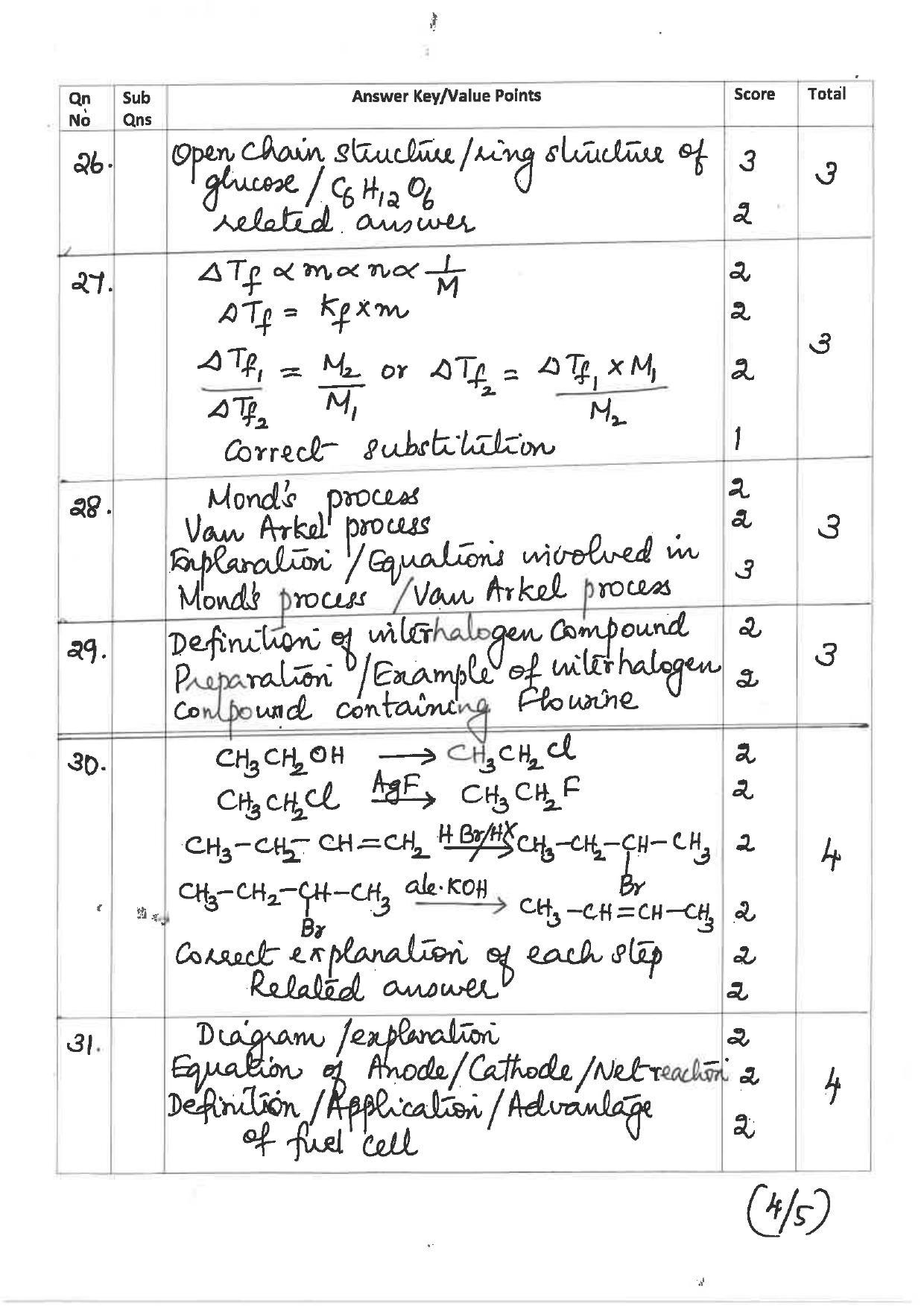 Kerala Plus Two 2019 Chemistry Answer Key - Page 4