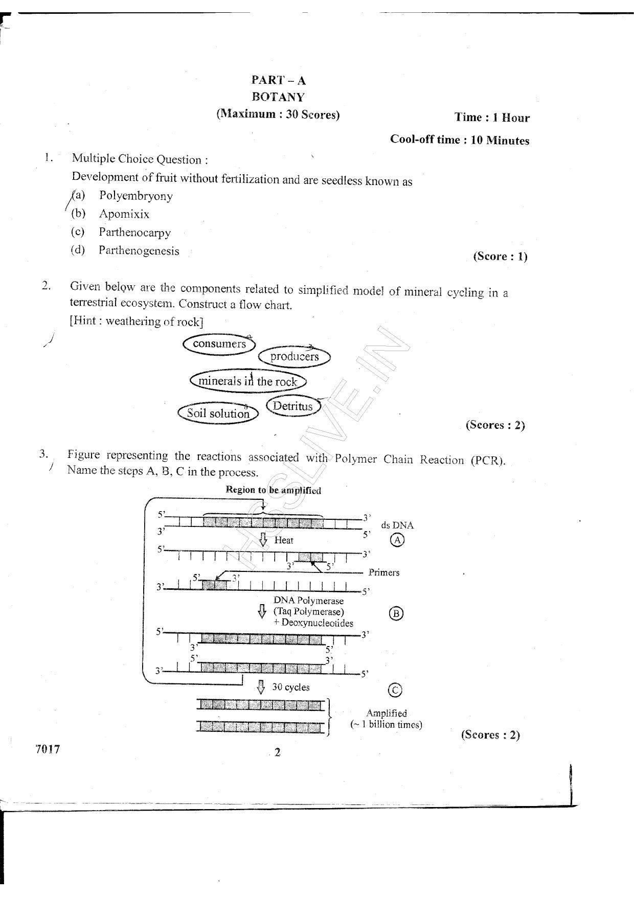 Kerala Plus Two 2015 Biology Question Paper - Page 2