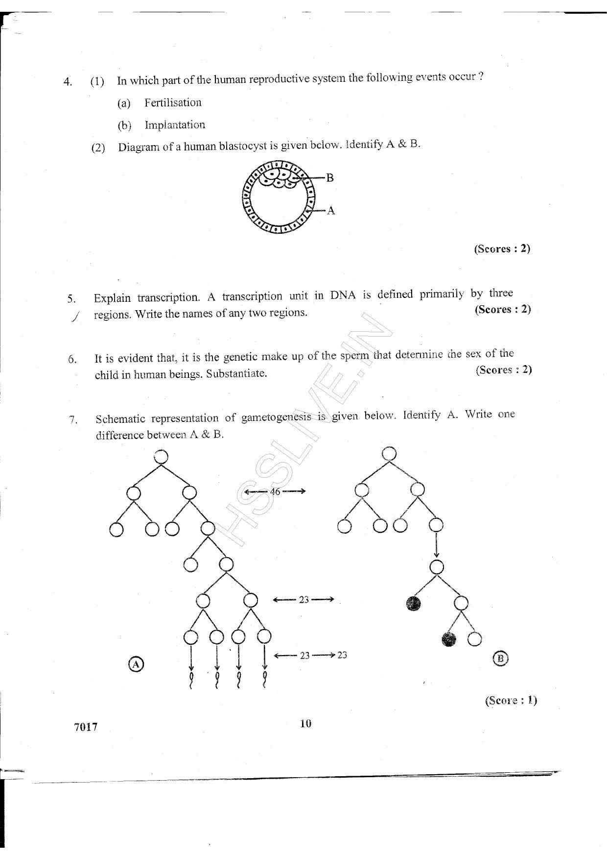 Kerala Plus Two 2015 Biology Question Paper - Page 6