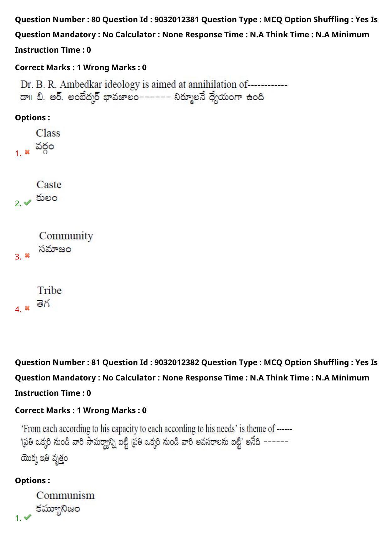 TS CPGET 2022 M.A Political Science Question Paper with Answer Key - Page 56