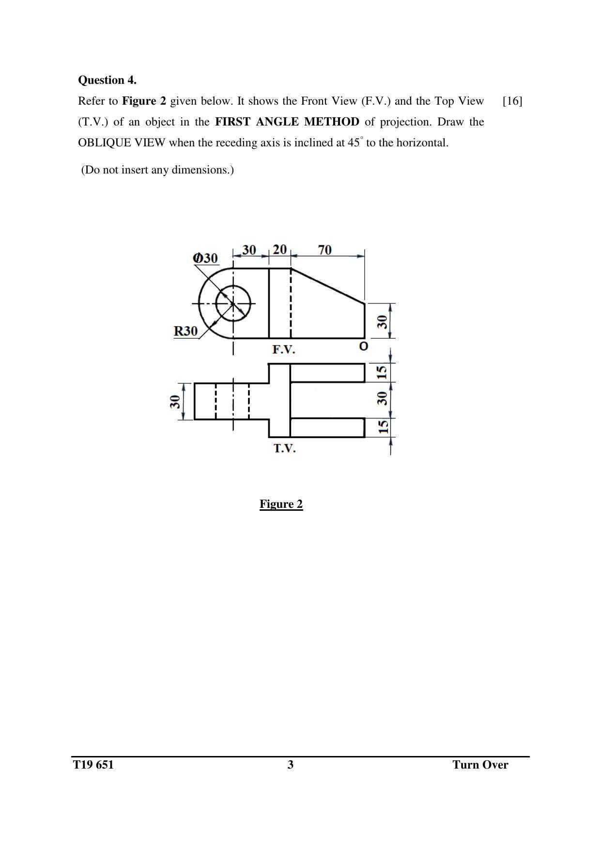 ISC Class 12 2019 Technical Drawing Applications Question Paper - Page 3