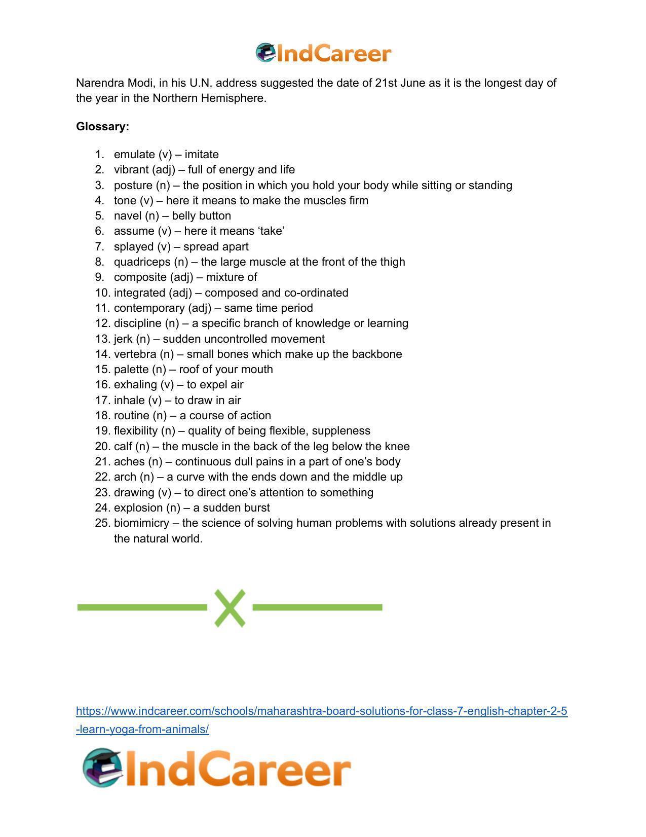Maharashtra Board Solutions for Class 7- English: Chapter 2.5- Learn Yoga from Animals - Page 16