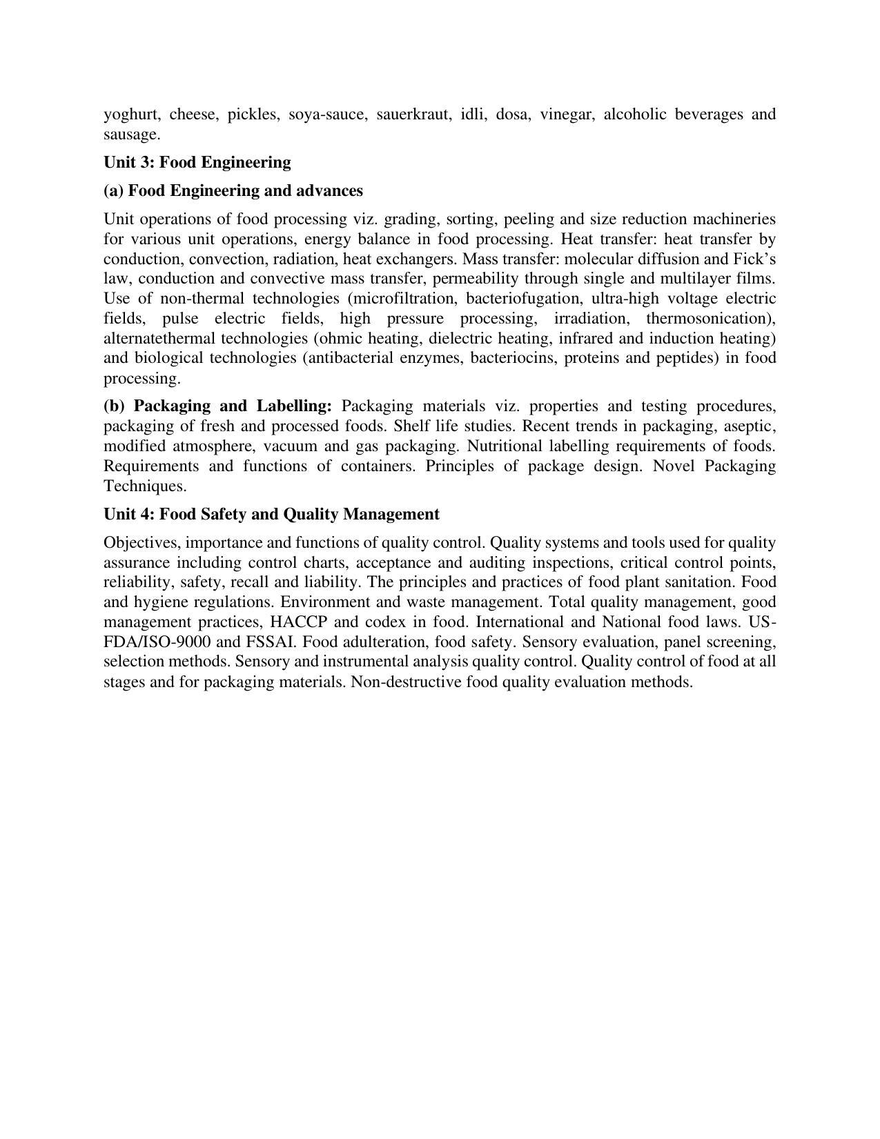 AP RCET Food Technology Syllabus - Page 3