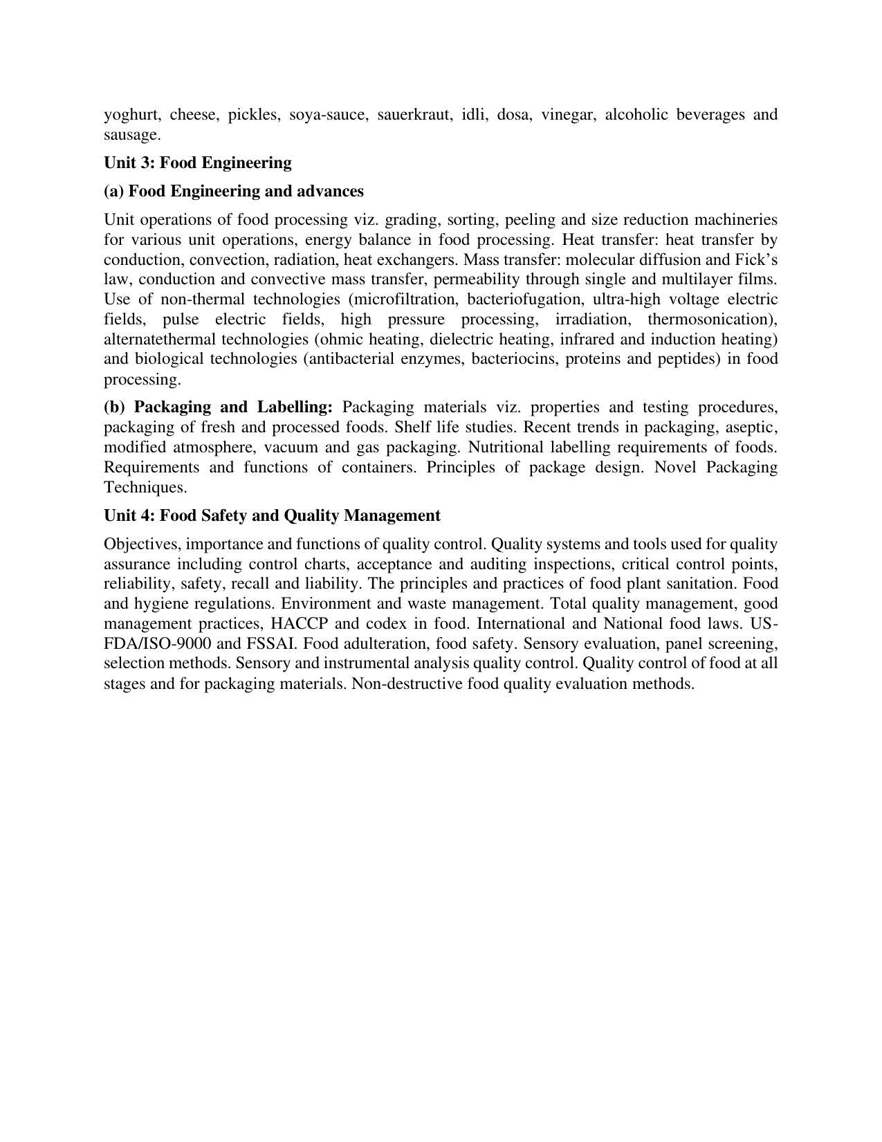 AP RCET Food Technology Syllabus - Page 3