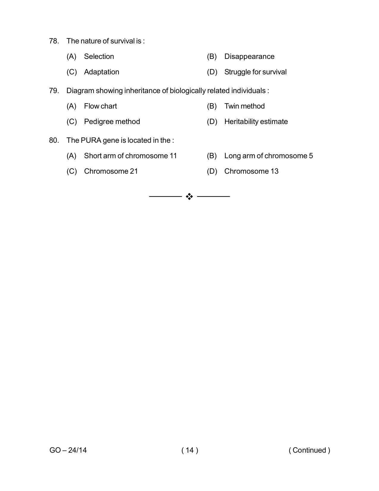 Odisha CPET 2024 ANTHROPOLOGY (SCIENCE) Question Paper - Page 14